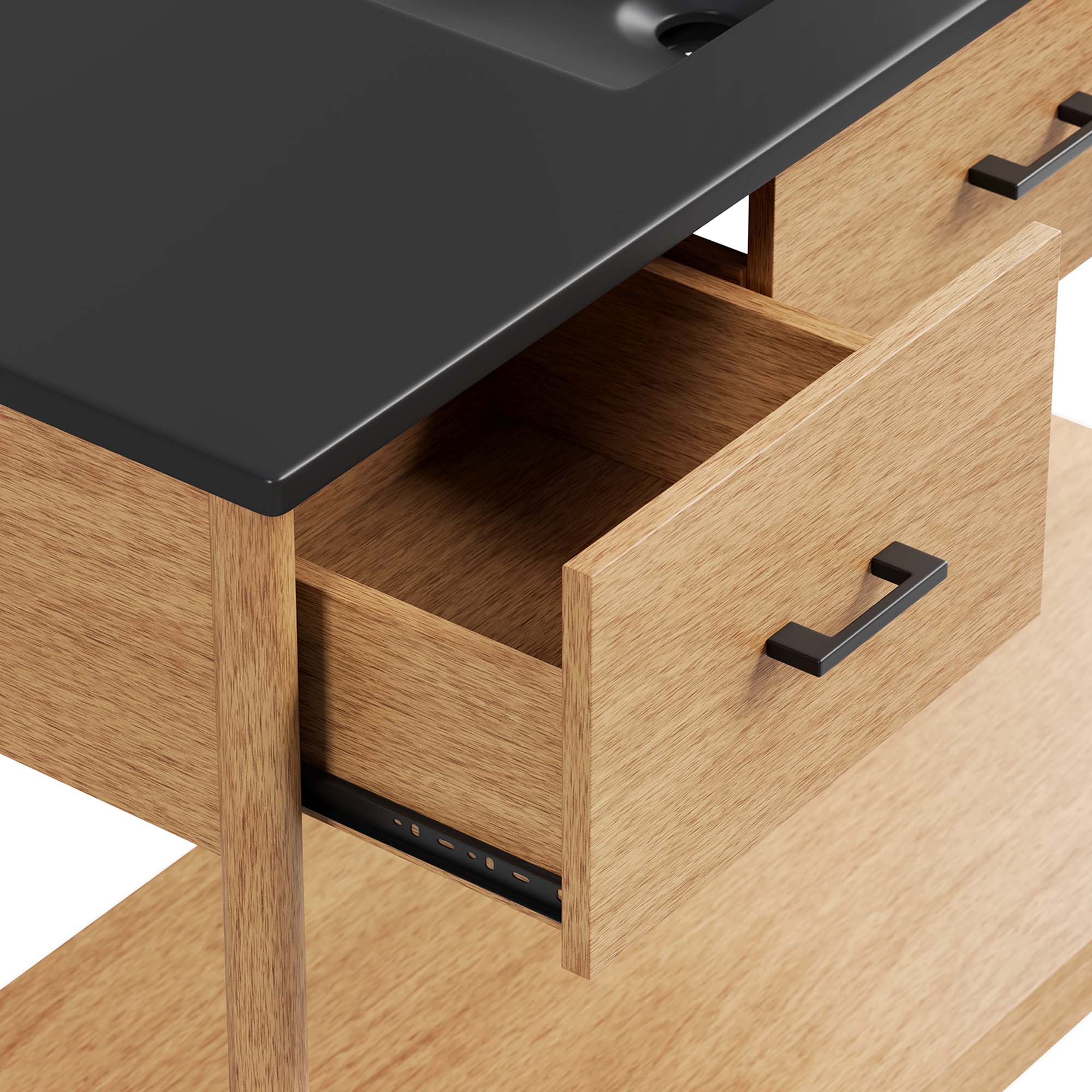 Zaire 48" Single Sink Bathroom Vanity, Natural Black