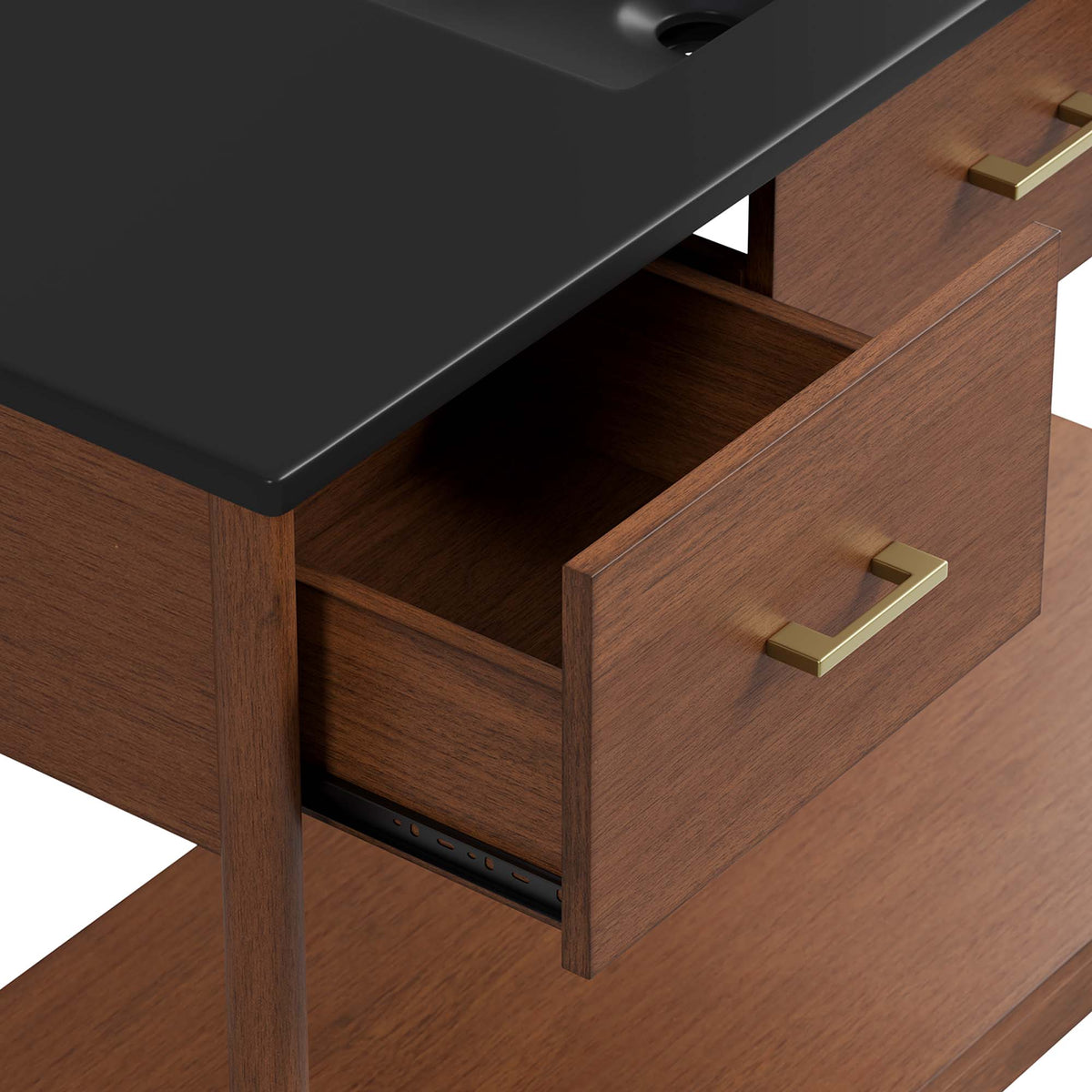 Zaire 48" Single Sink Bathroom Vanity, Walnut Black