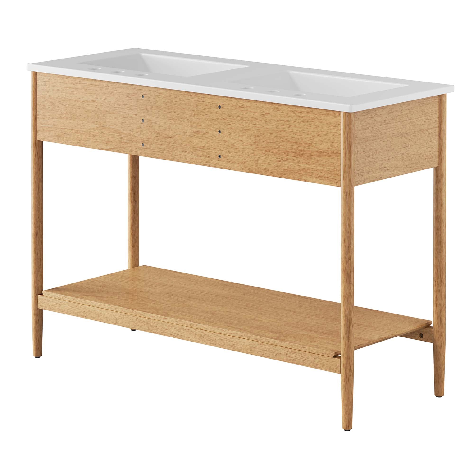 Zaire 48" Double Sink Bathroom Vanity, Natural White