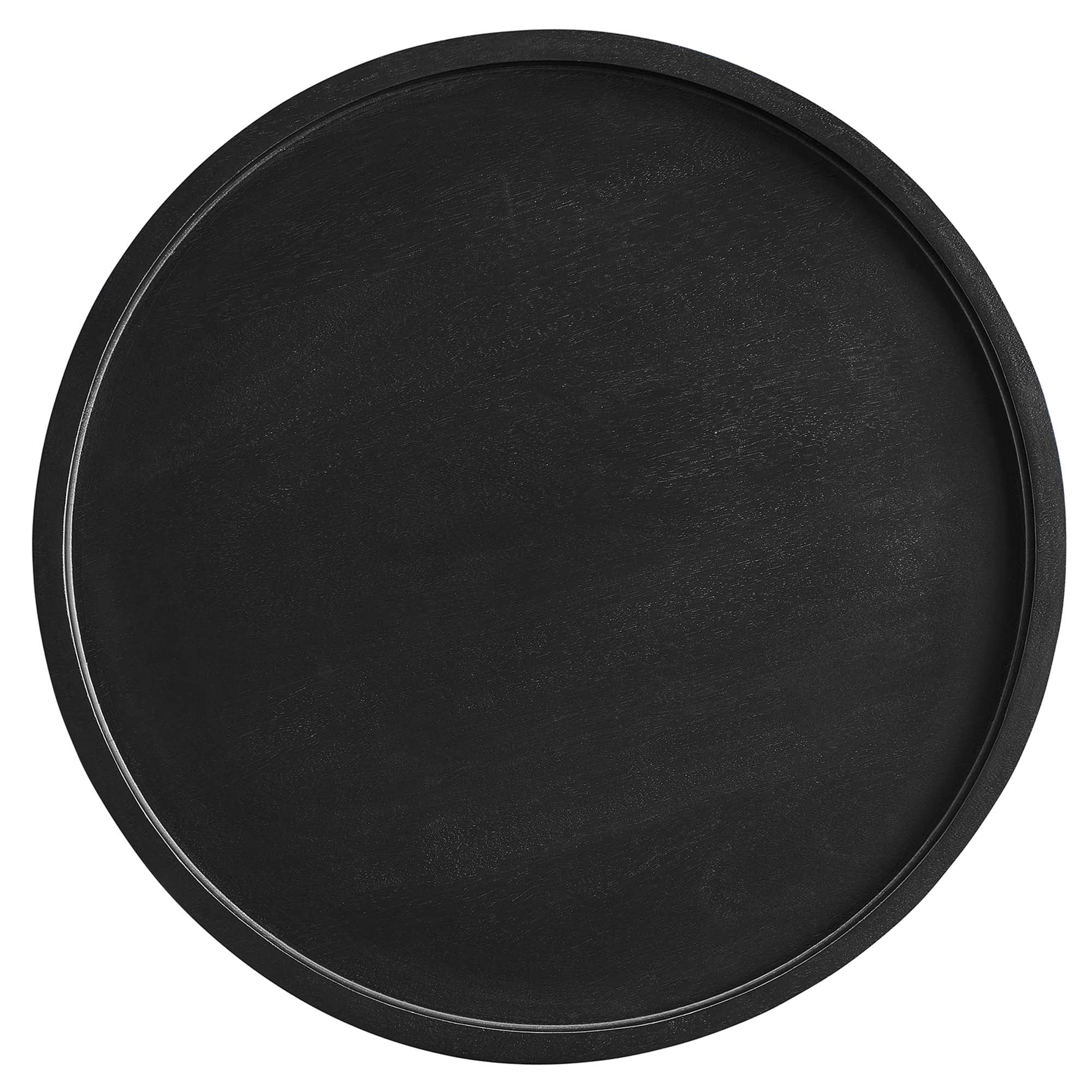 Chiro Round Wood Side Table, Black