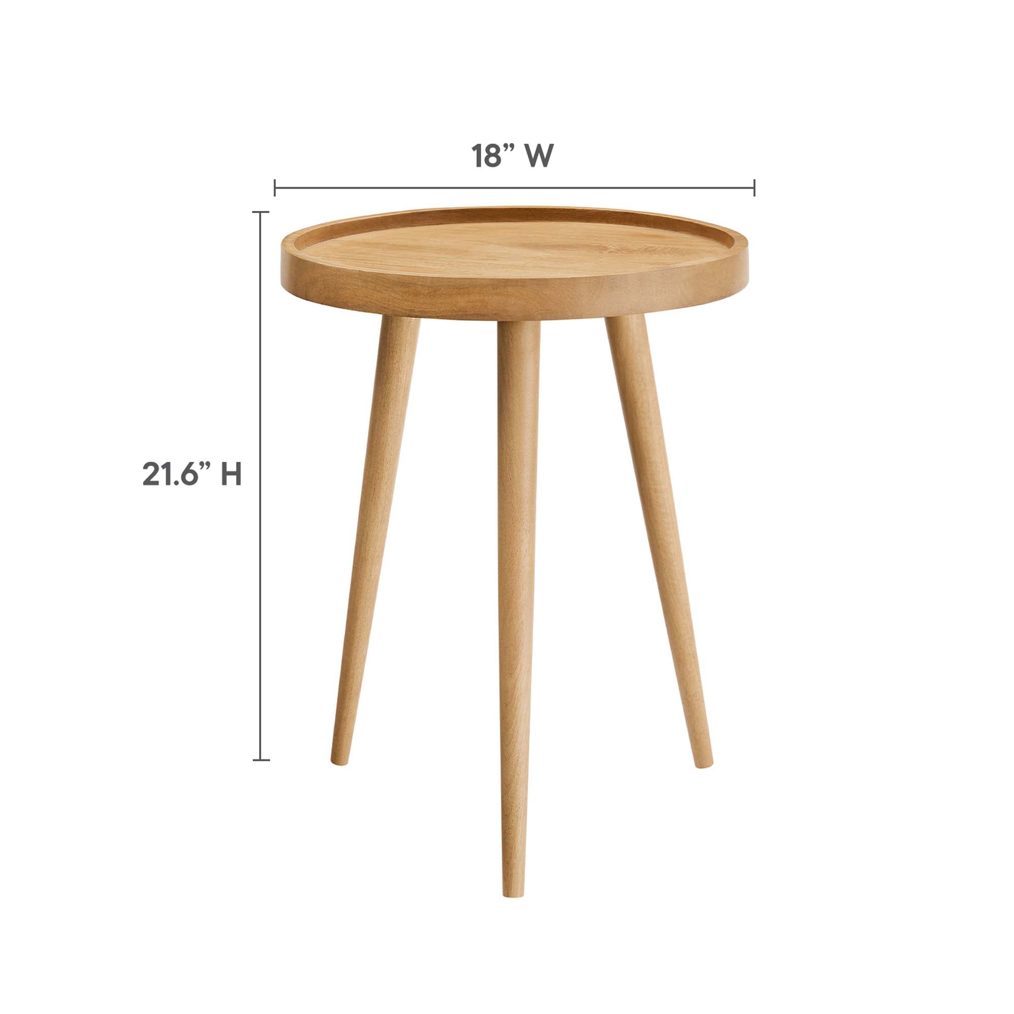Chiro Round Wood Side Table, Natural