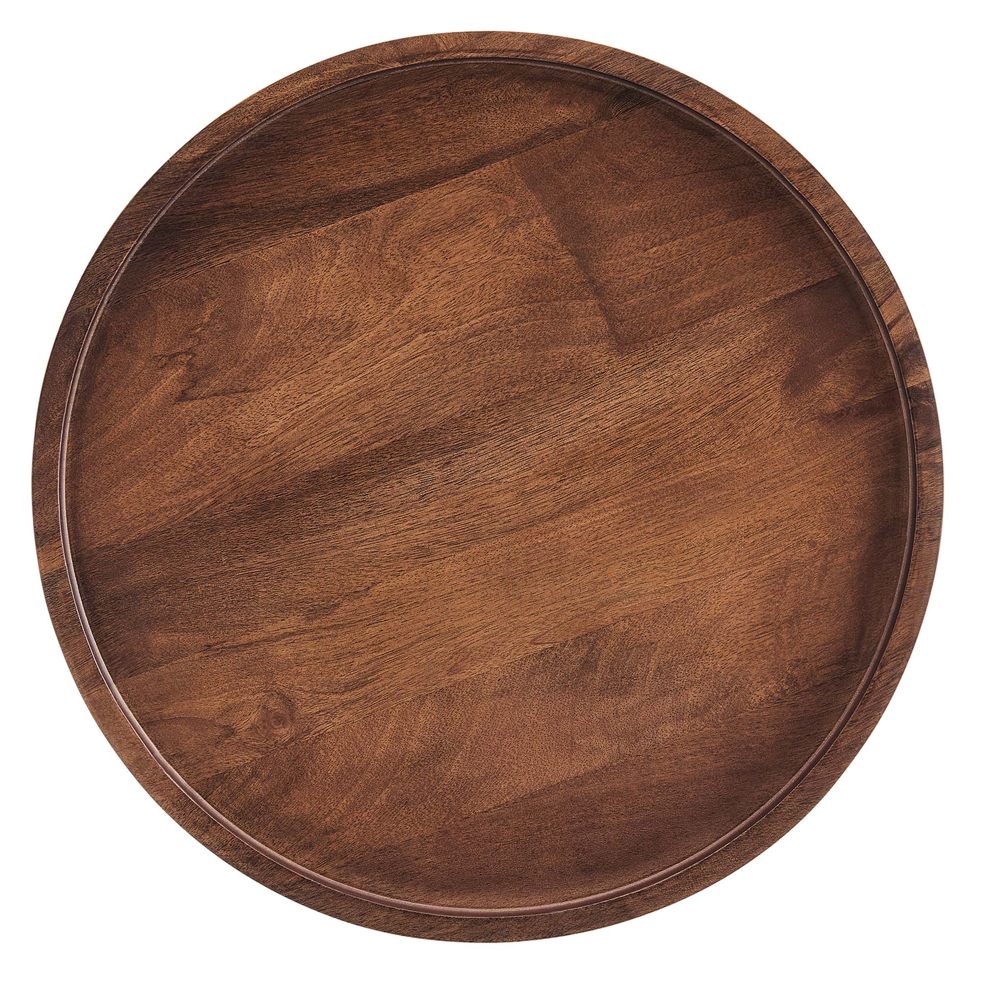 Chiro Round Wood Side Table, Walnut