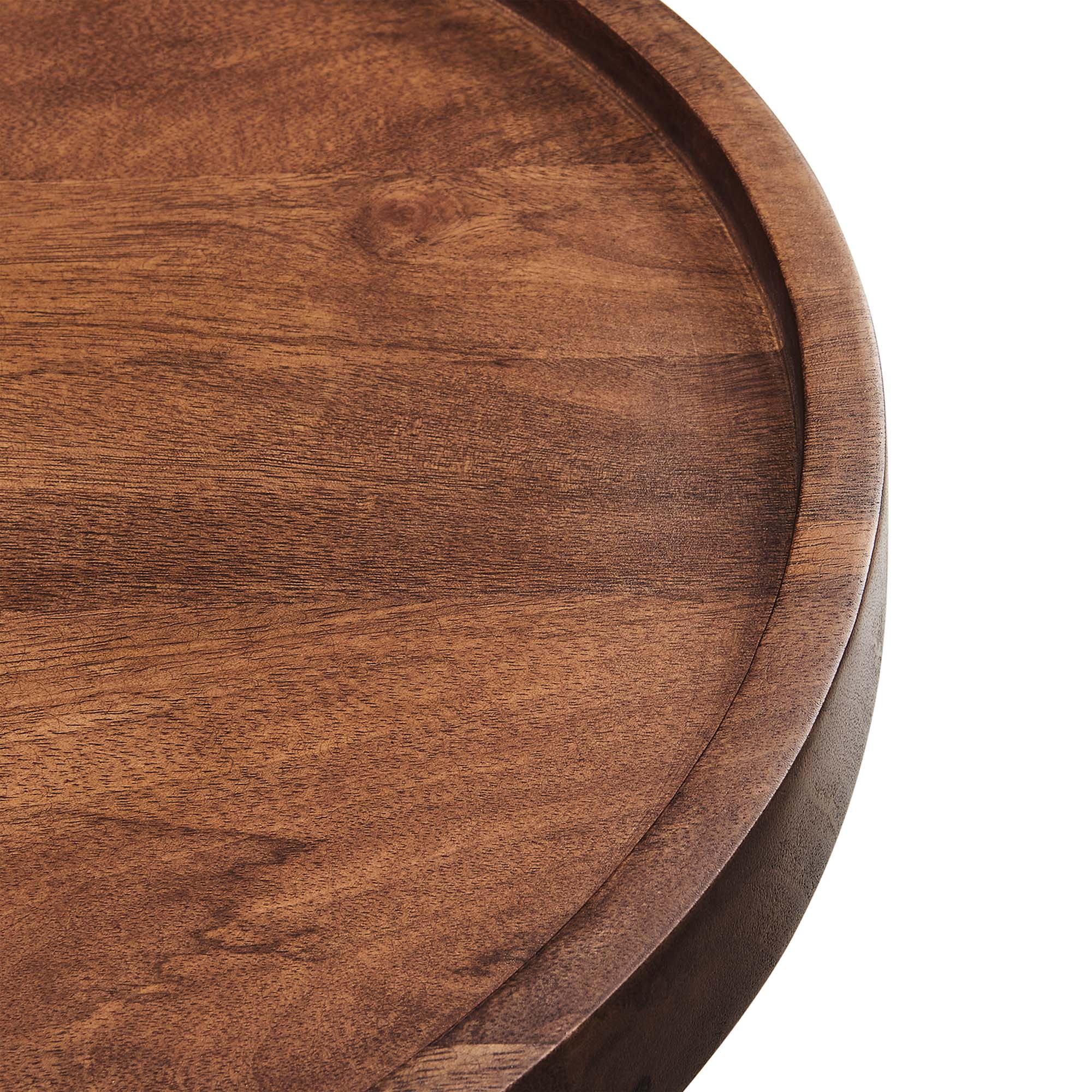 Chiro Round Wood Side Table, Walnut