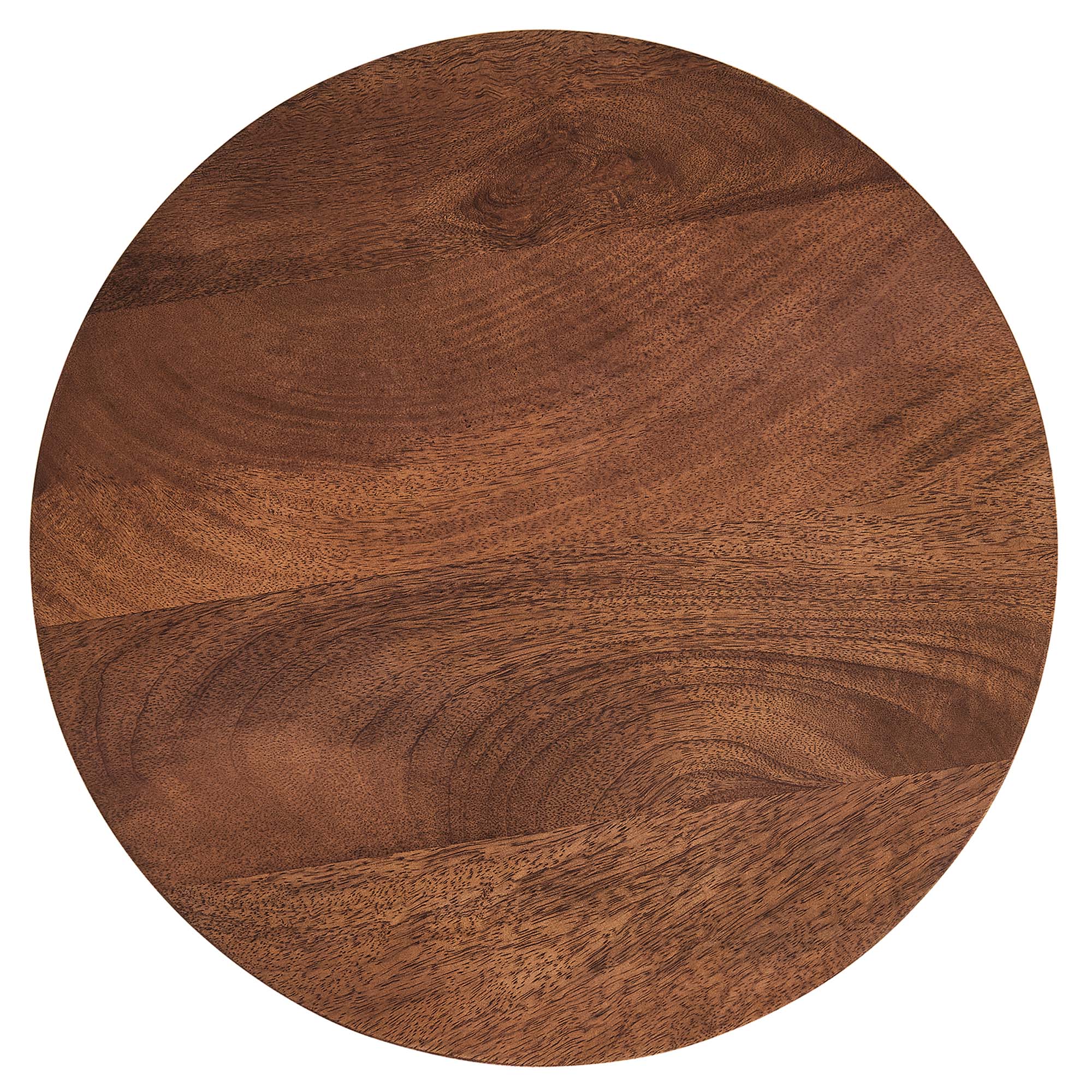 Valeo Round Wood and Metal Side Table, Walnut