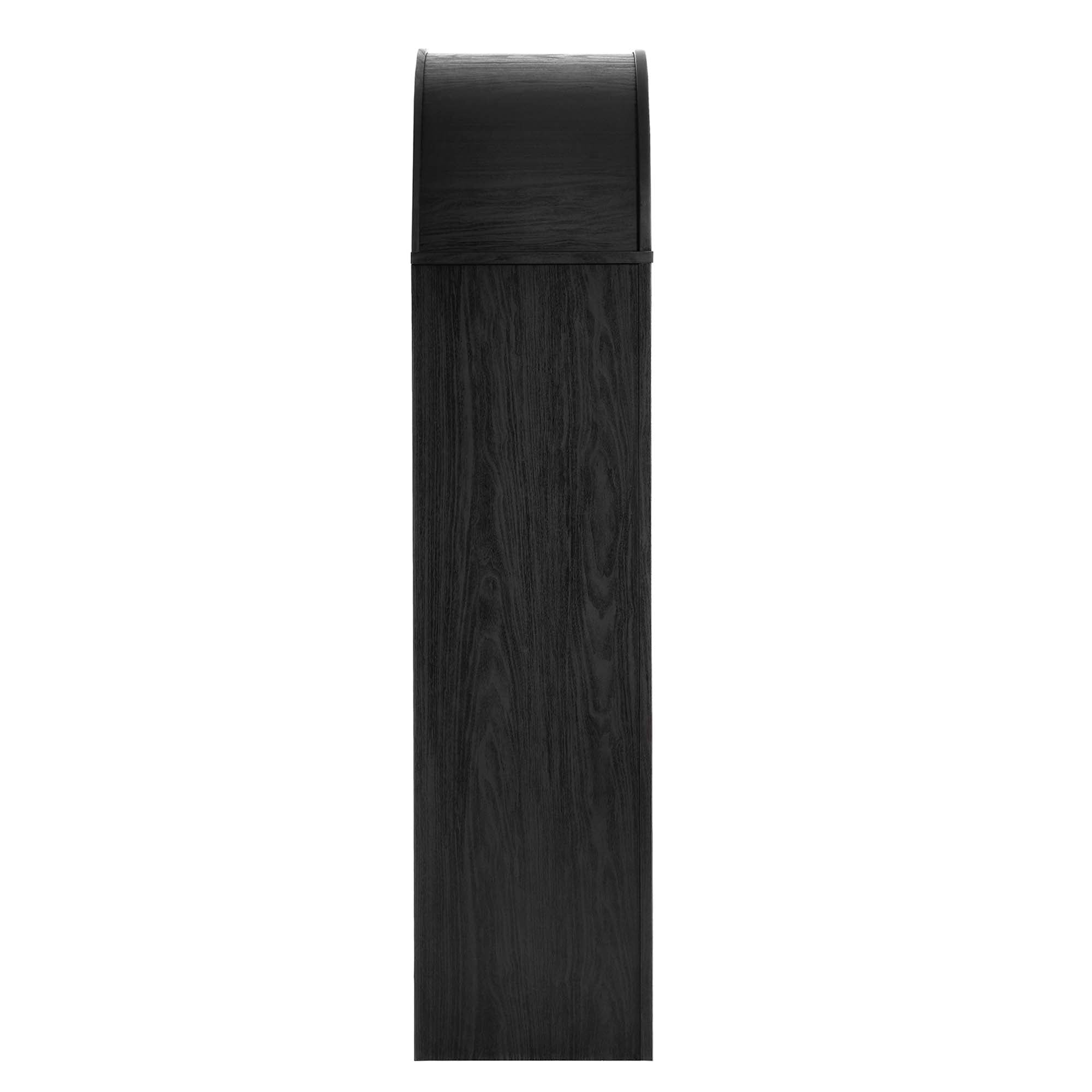 Evie Arched Tall Display Cabinet, Black Oak