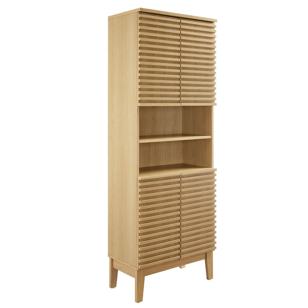 Render Tall Bathroom Storage Cabinet, Oak
