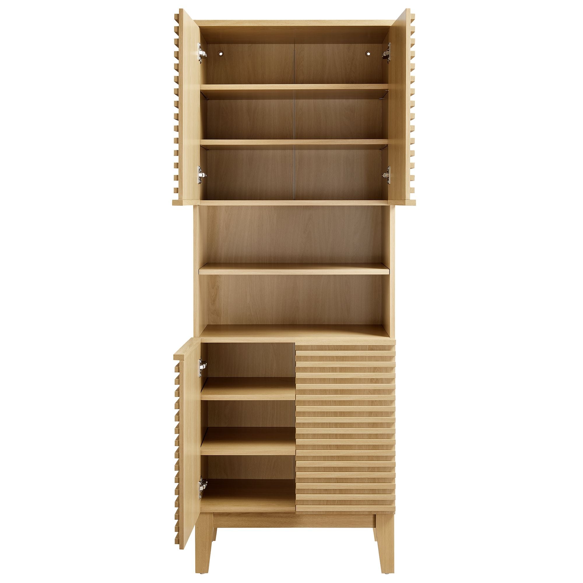 Render Tall Bathroom Storage Cabinet, Oak