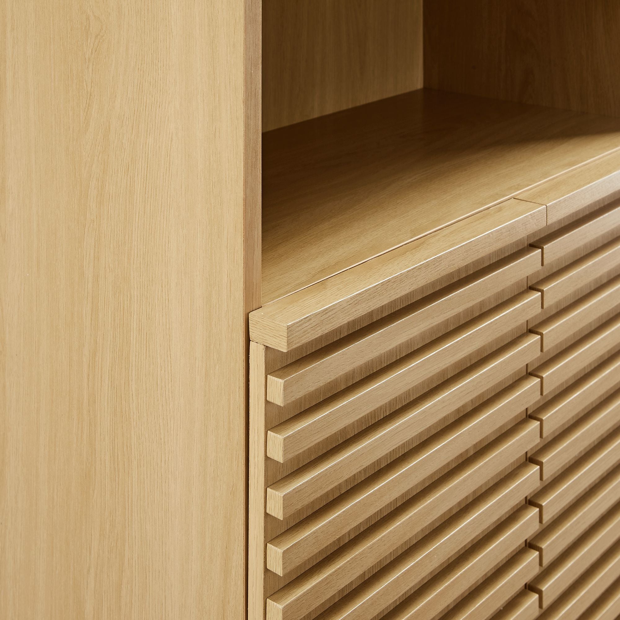Render Tall Bathroom Storage Cabinet, Oak