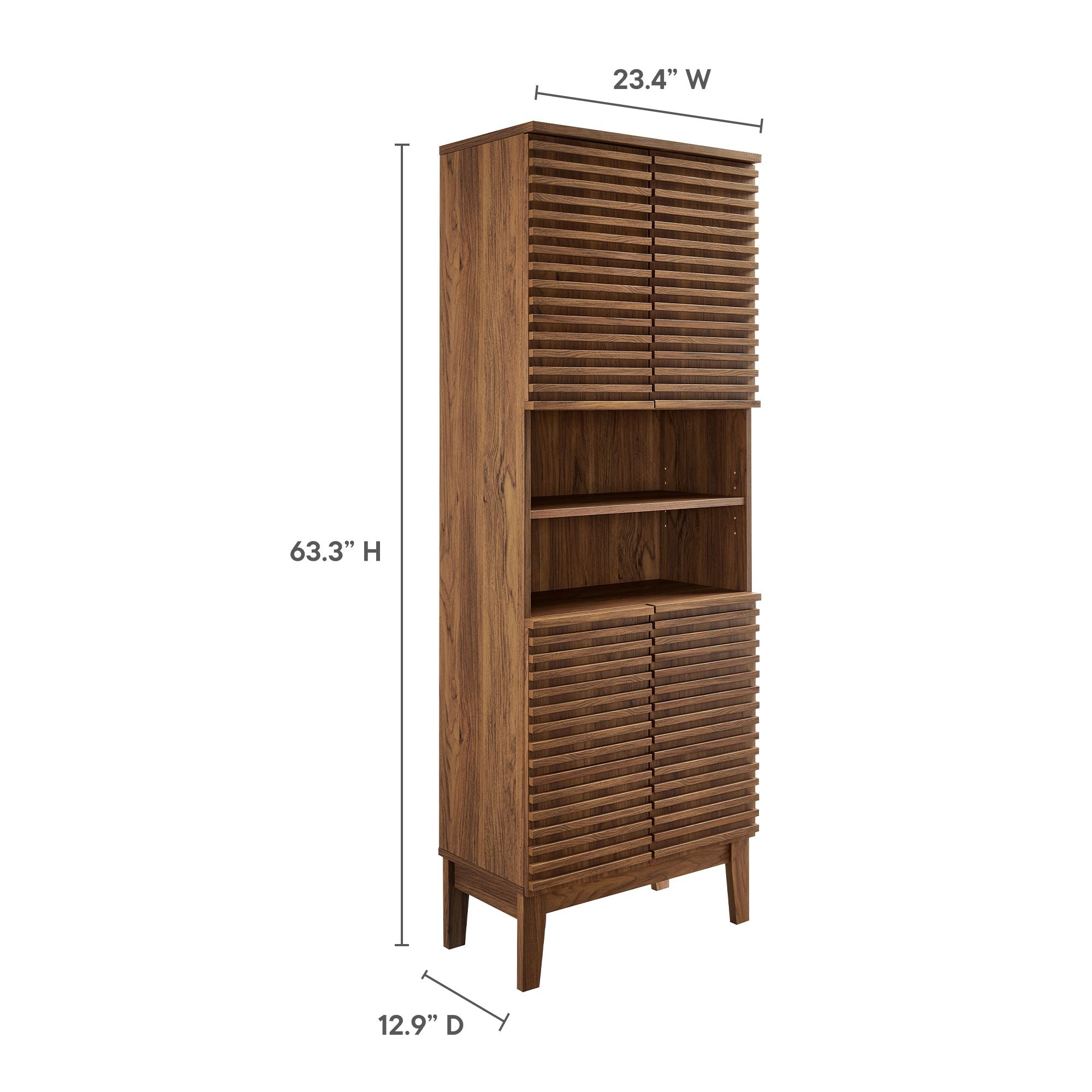 Render Tall Bathroom Storage Cabinet, Walnut