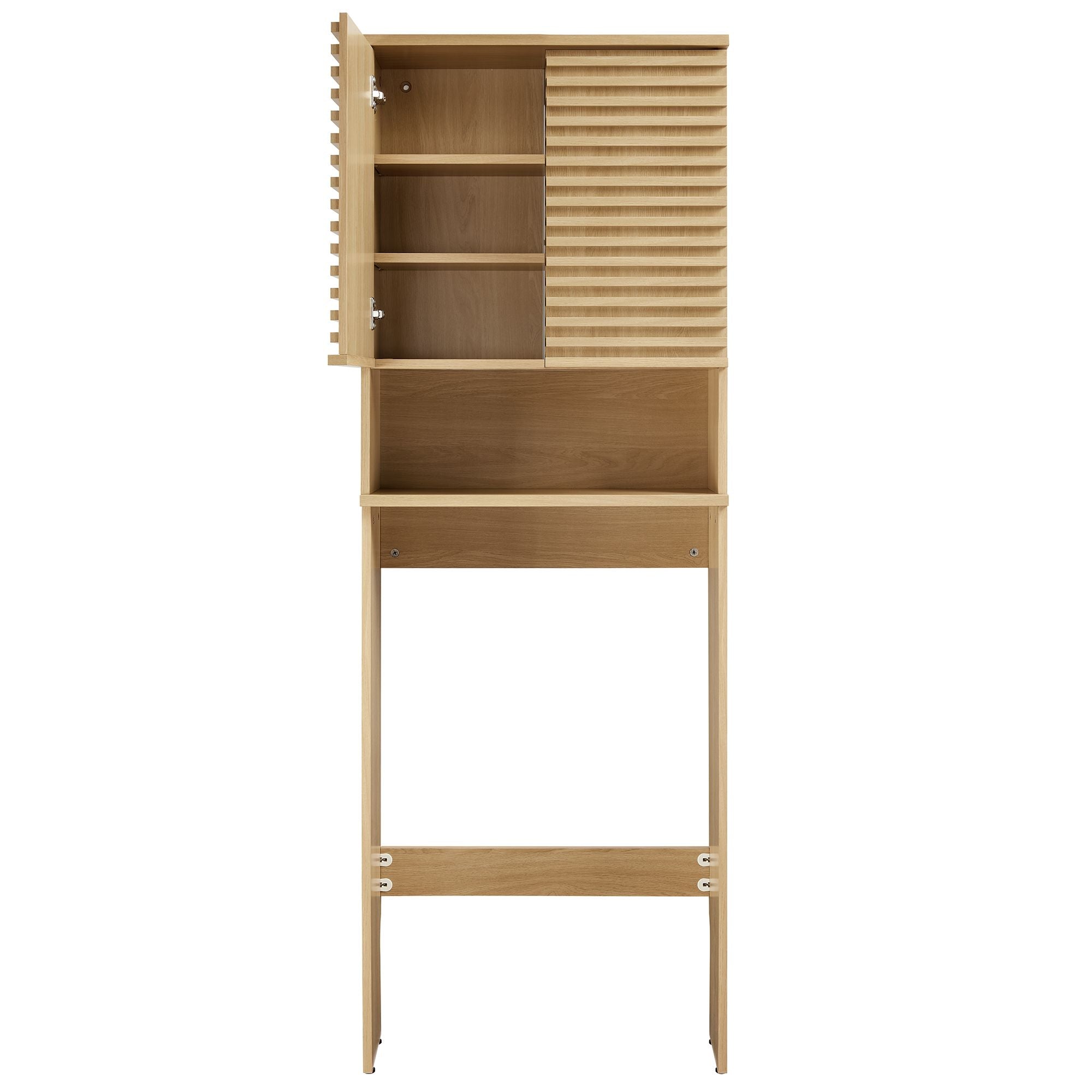 Render Over the Toilet Bathroom Storage Cabinet, Oak