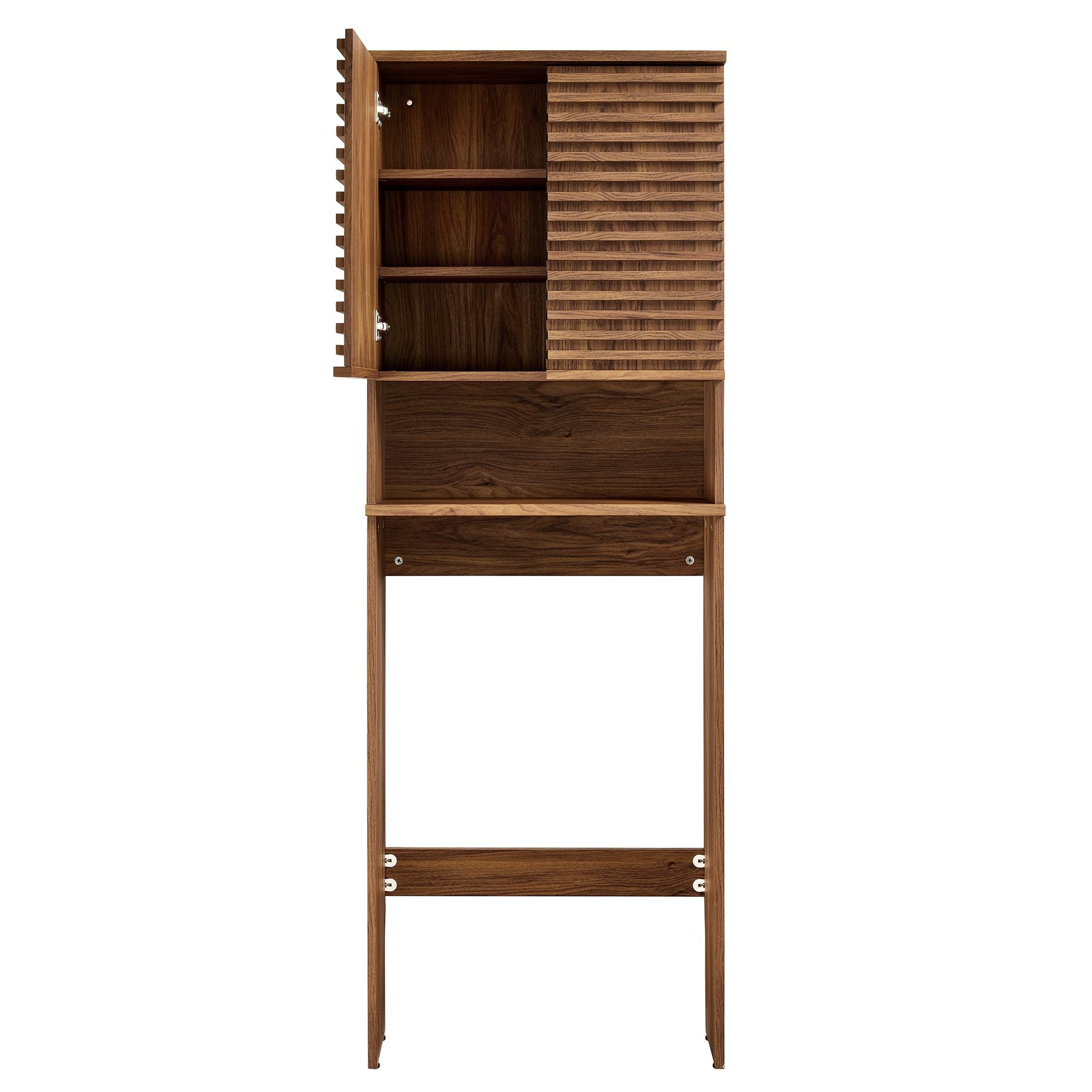 Render Over the Toilet Bathroom Storage Cabinet, Walnut