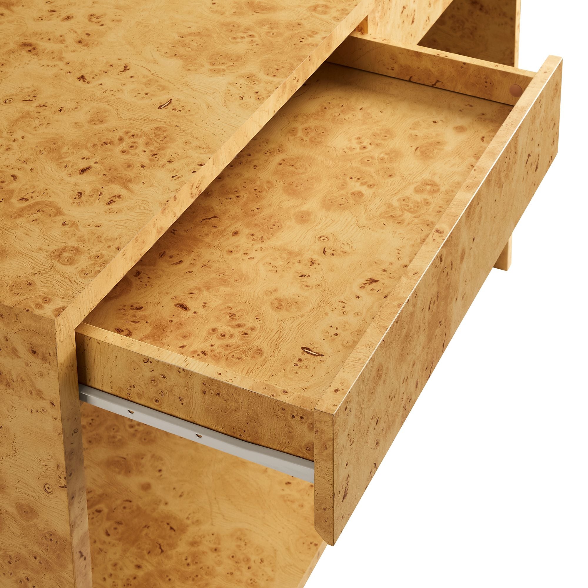 Hudson 2-Drawer Burl Wood Console Table, Natural