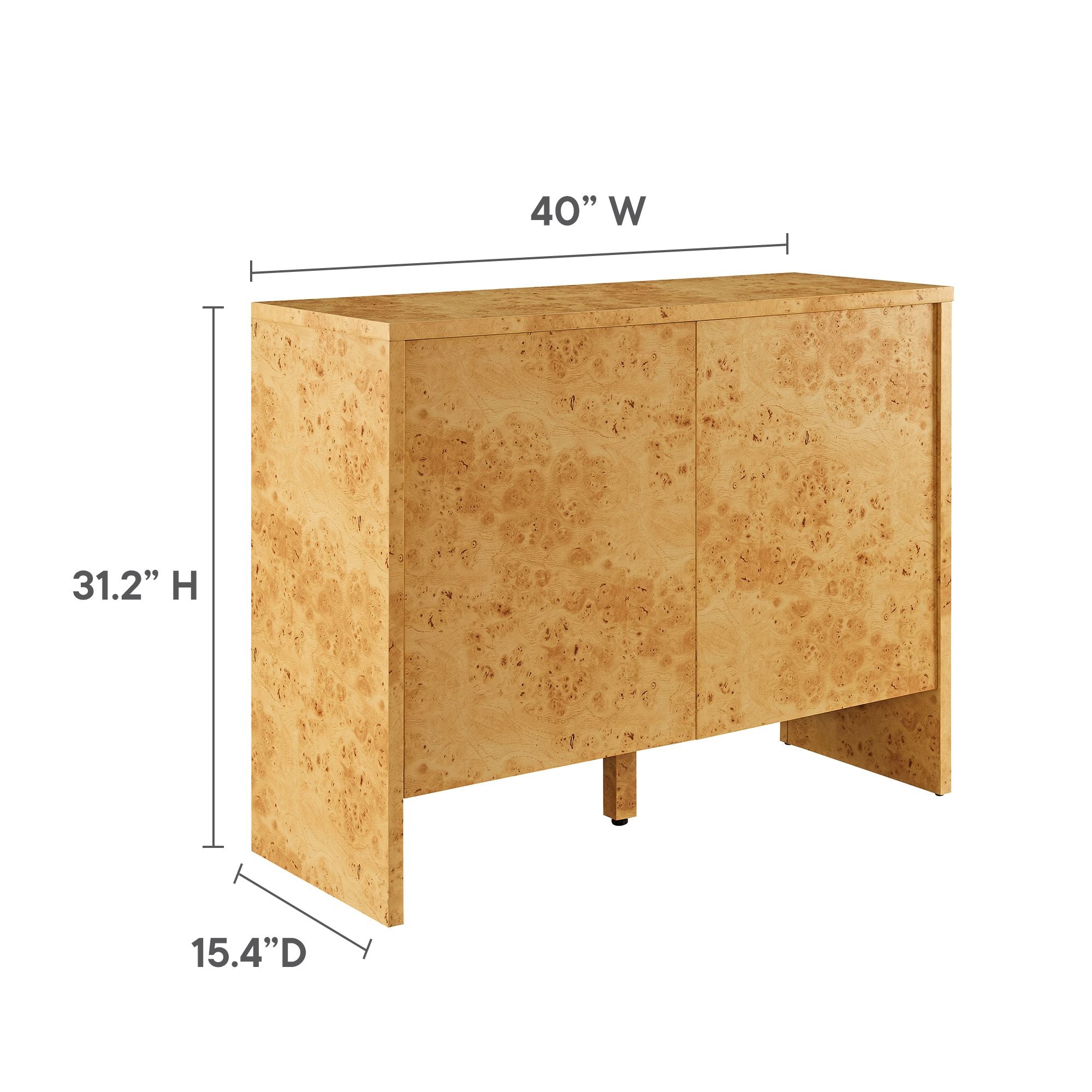 Hudson 40" Burl Wood Sideboard, Natural