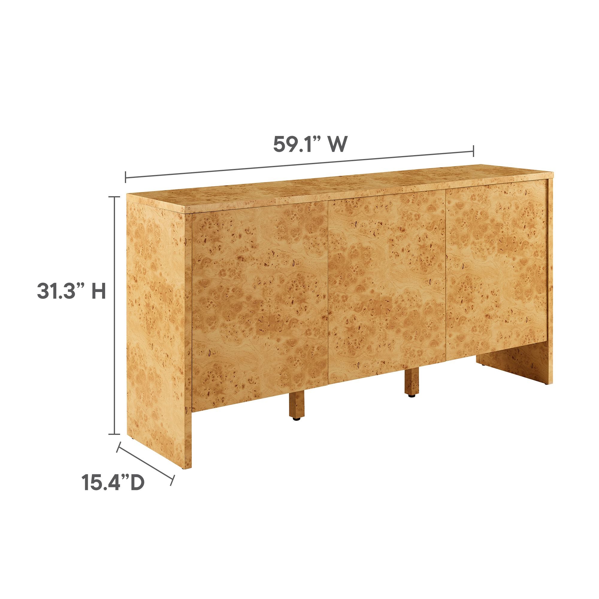 Hudson 60" Burl Wood Sideboard, Natural