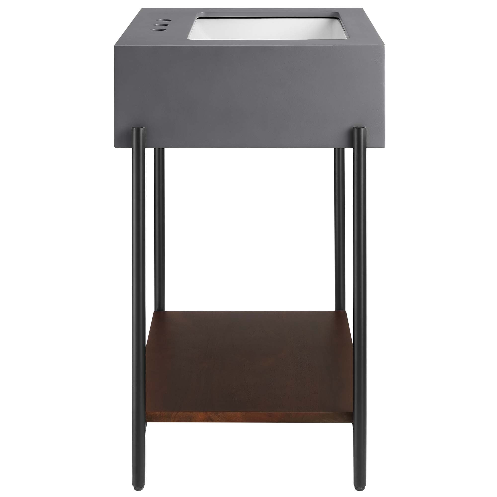 Etch 24" Bathroom Vanity with Sink, Black White