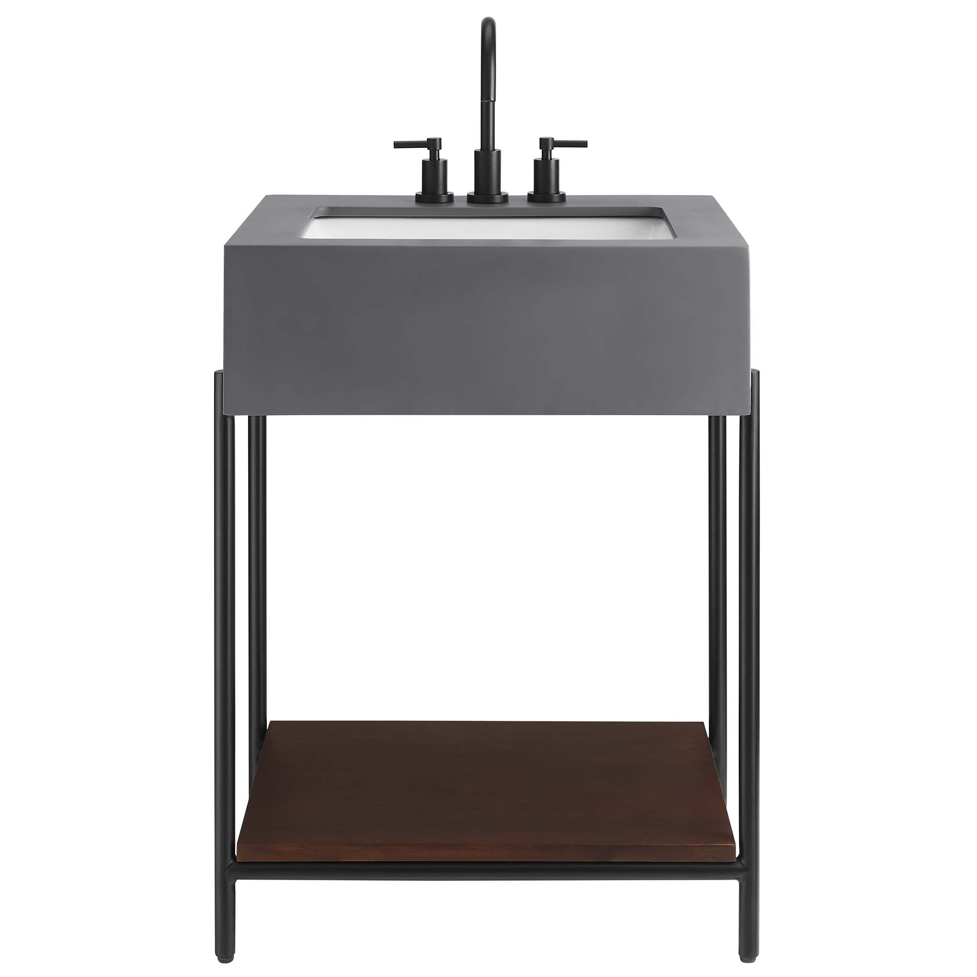 Etch 24" Bathroom Vanity with Sink, Black White