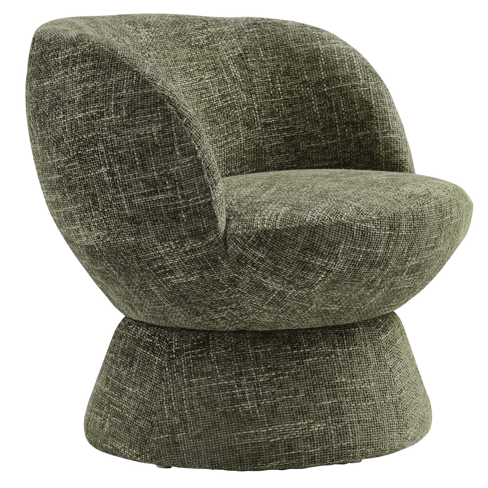 Vesta Chenille Fabric Upholstered Swivel Chair, Basil