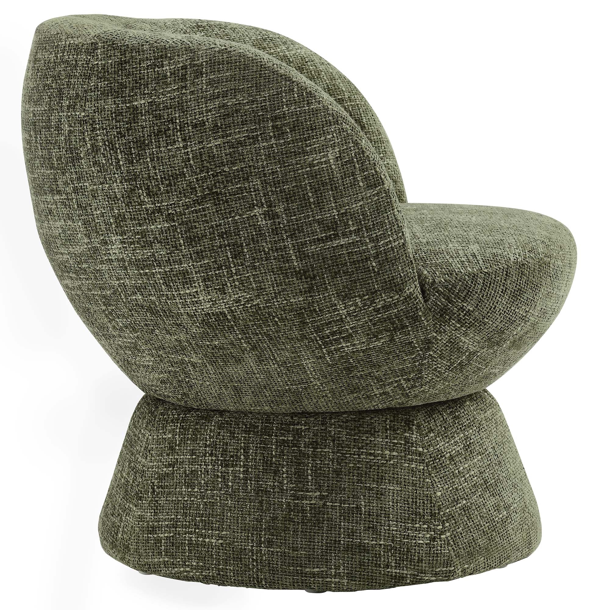 Vesta Chenille Fabric Upholstered Swivel Chair, Basil