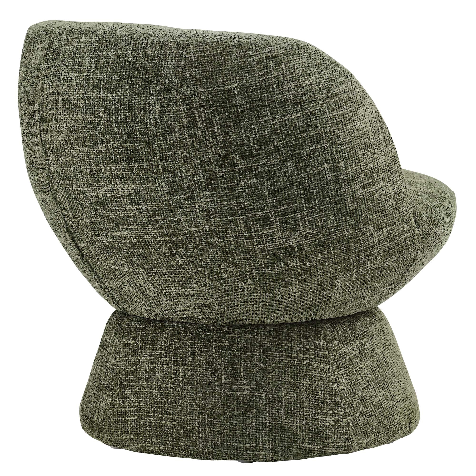 Vesta Chenille Fabric Upholstered Swivel Chair, Basil