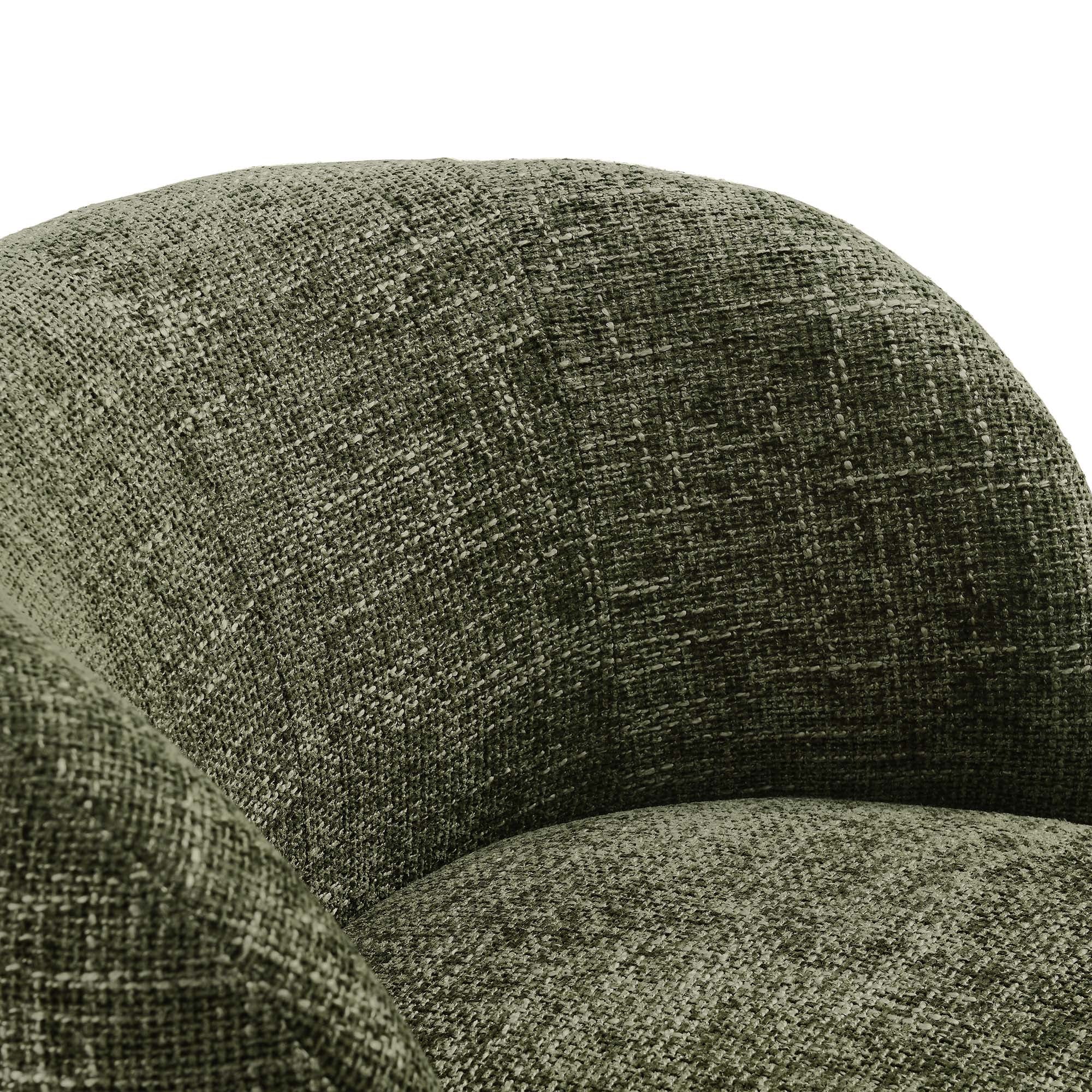 Vesta Chenille Fabric Upholstered Swivel Chair, Basil
