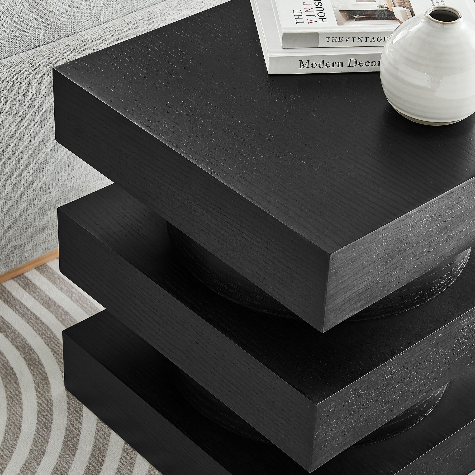 Perpetuate Totem End Table, Black