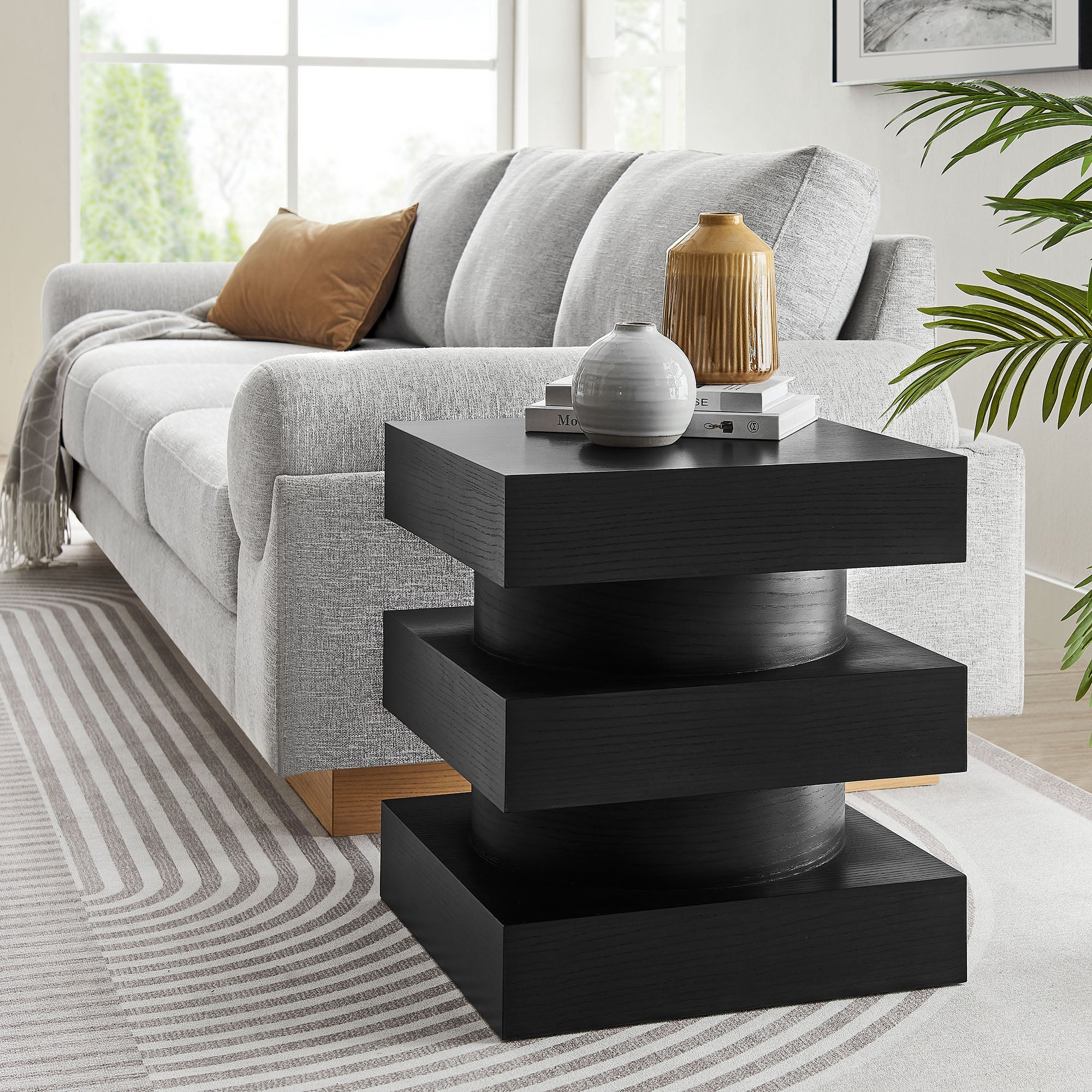 Perpetuate Totem End Table, Black