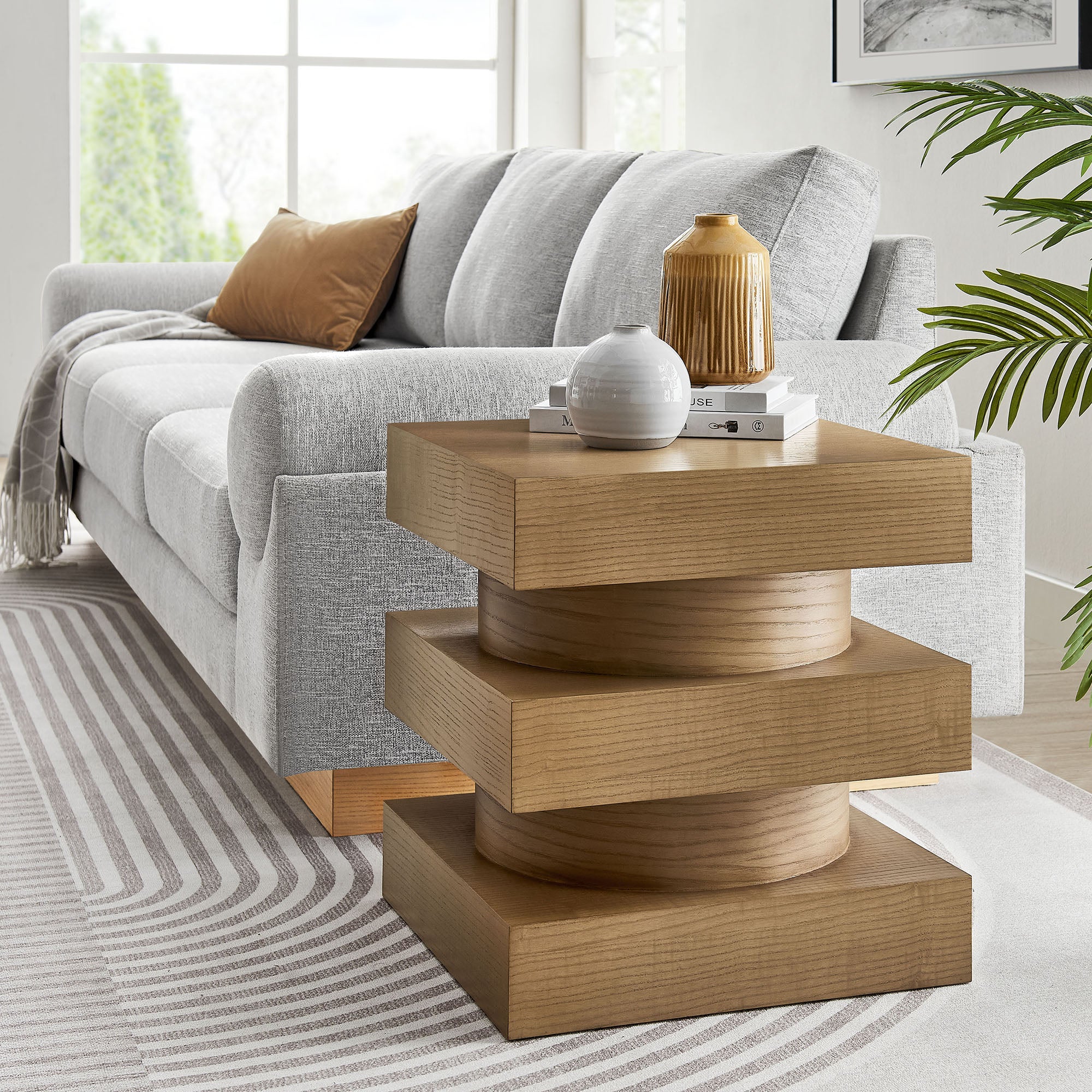 Perpetuate Totem End Table, Caramel Ash