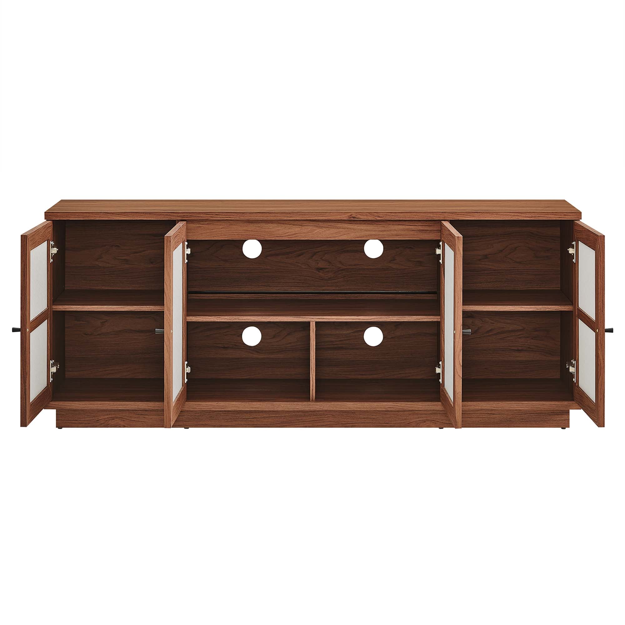 Capri 63" Wood Grain TV Console, Walnut