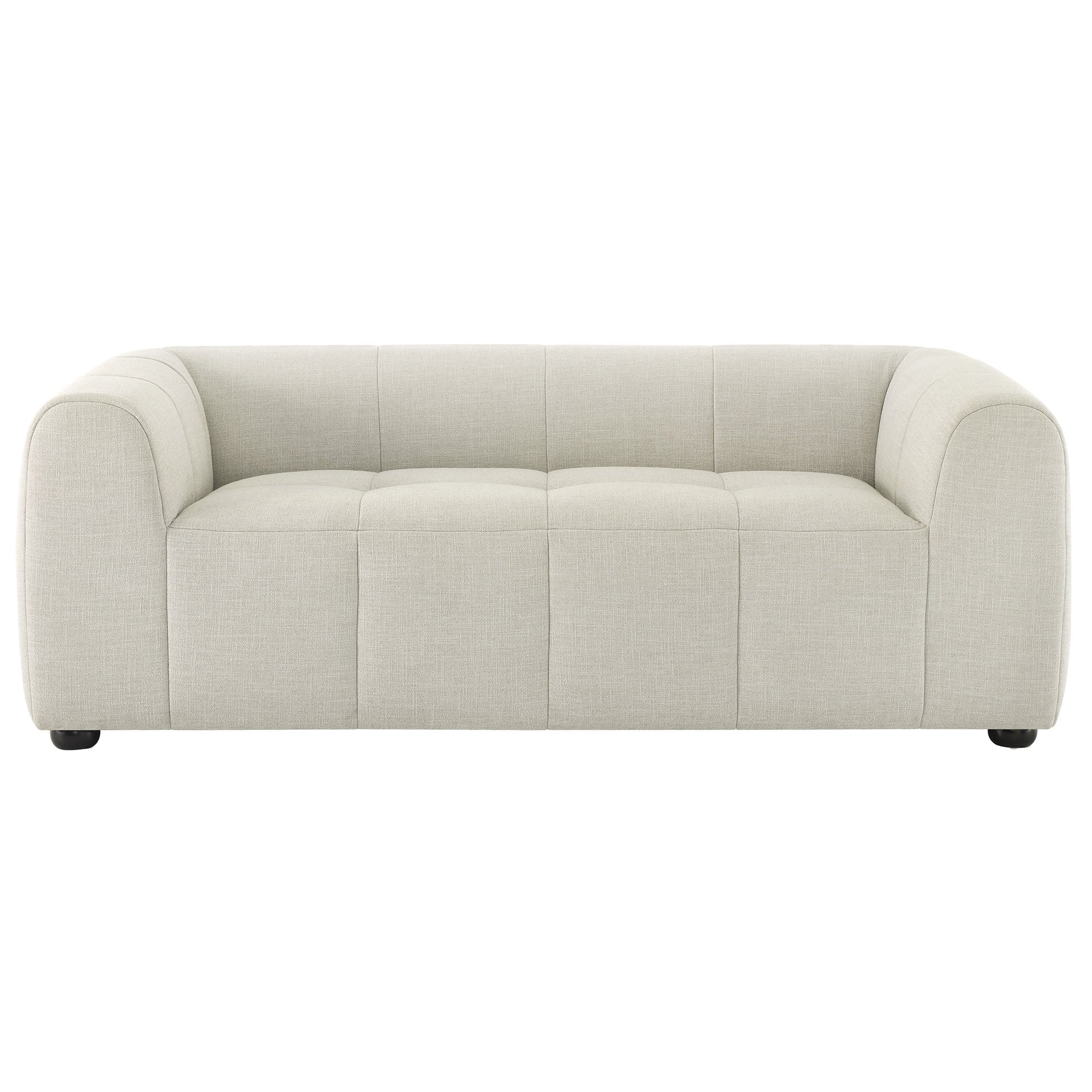 Liana Upholstered Fabric Loveseat, Linen