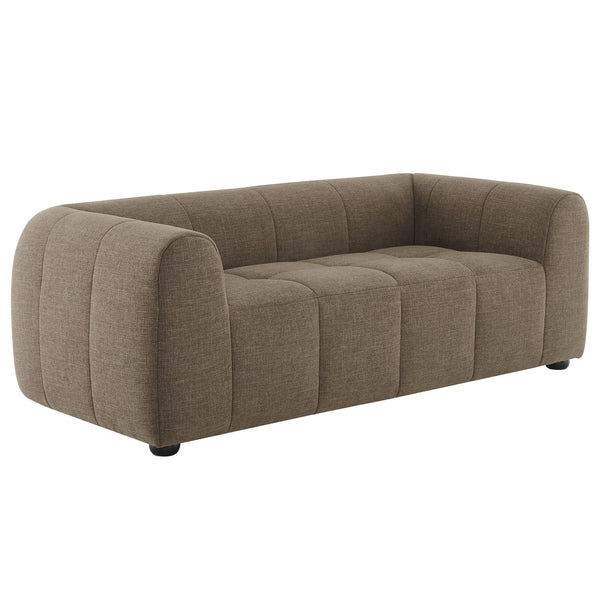 Liana Upholstered Fabric Loveseat, Mocha