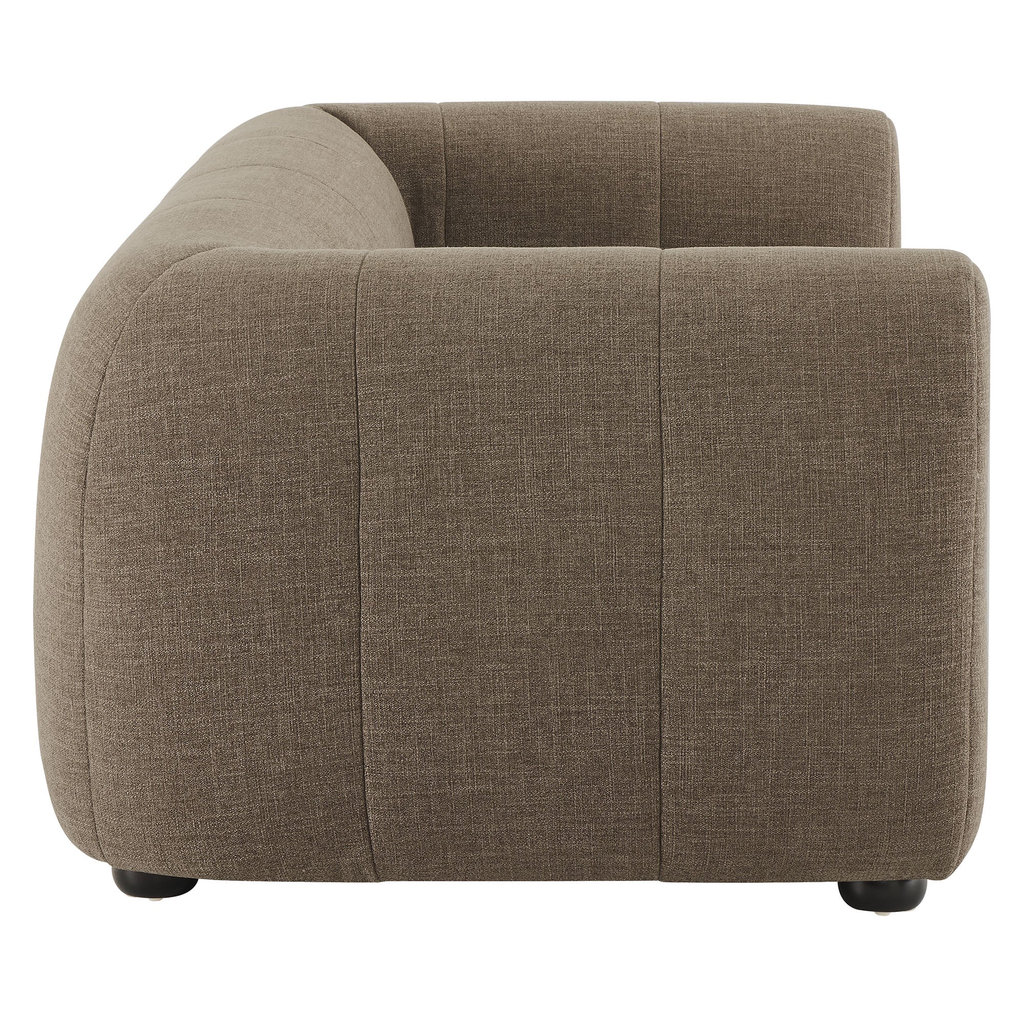 Liana Upholstered Fabric Loveseat, Mocha
