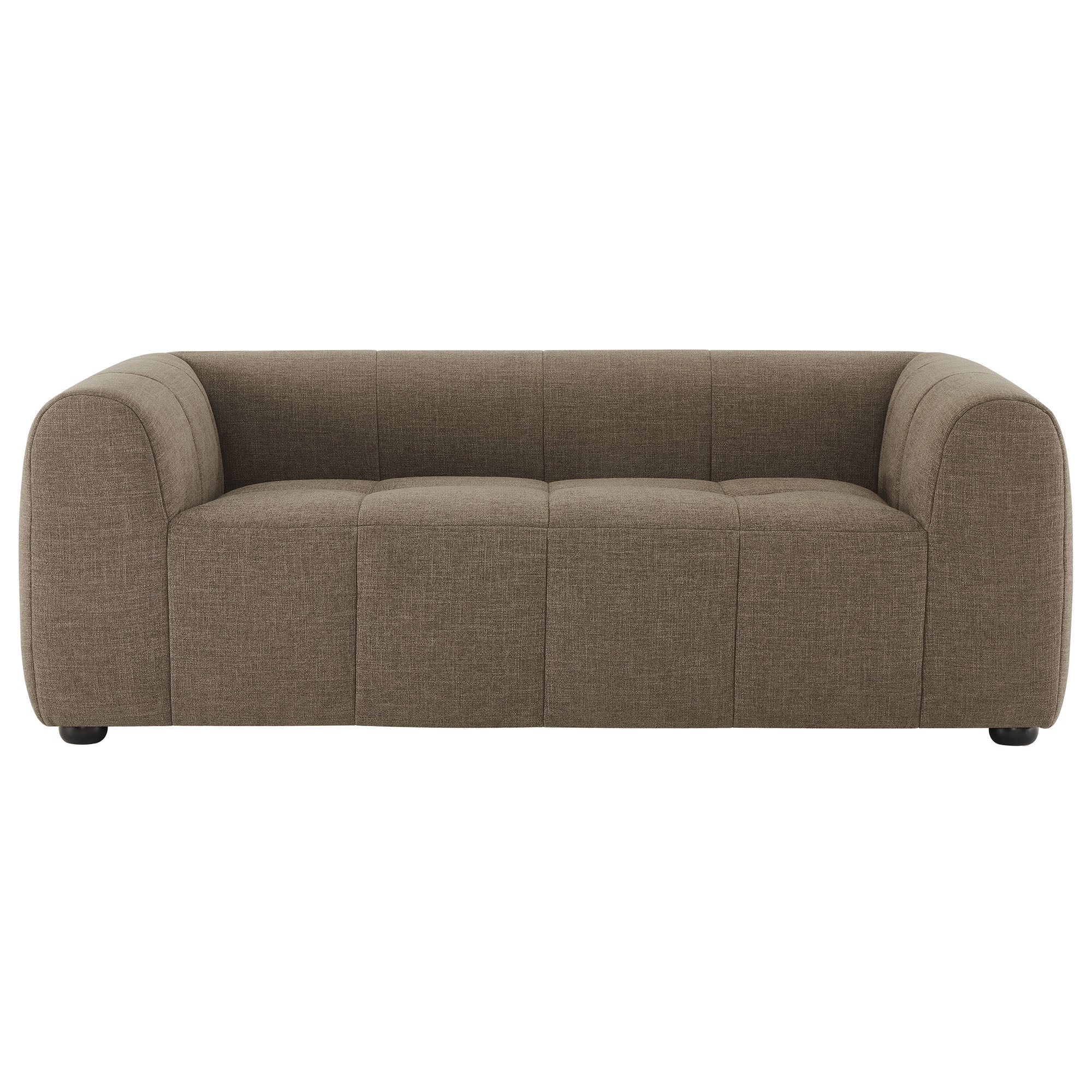 Liana Upholstered Fabric Loveseat, Mocha