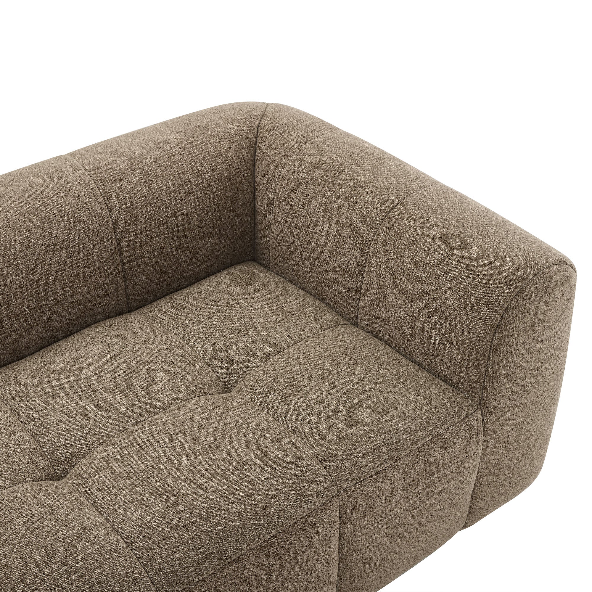 Liana Upholstered Fabric Loveseat, Mocha