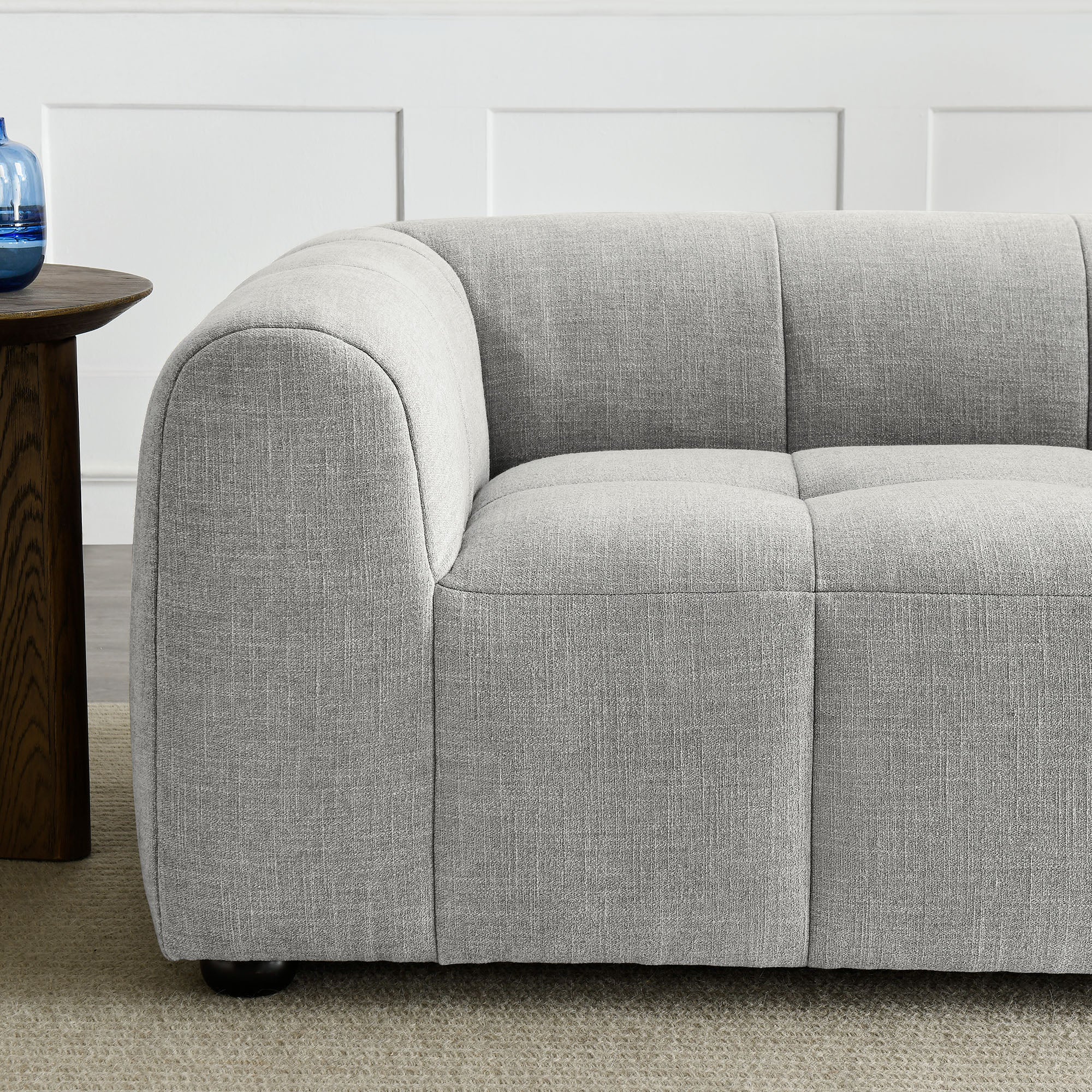 Liana Upholstered Fabric Loveseat, Pewter
