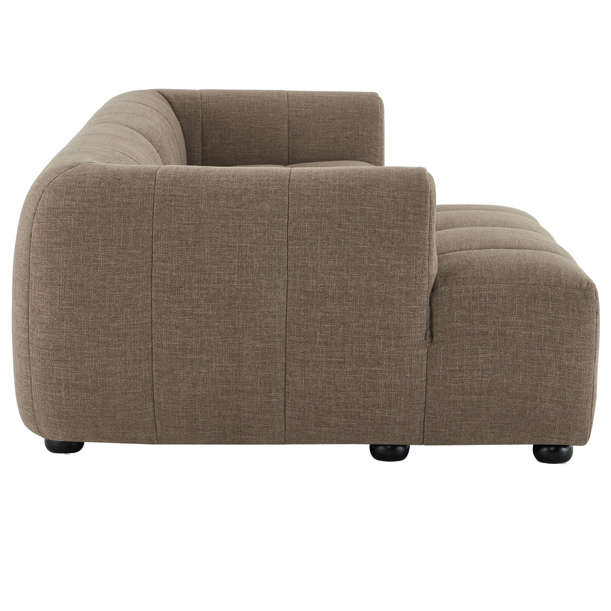 Liana Left-Facing Upholstered Fabric Modular Sofa with Chaise, Mocha