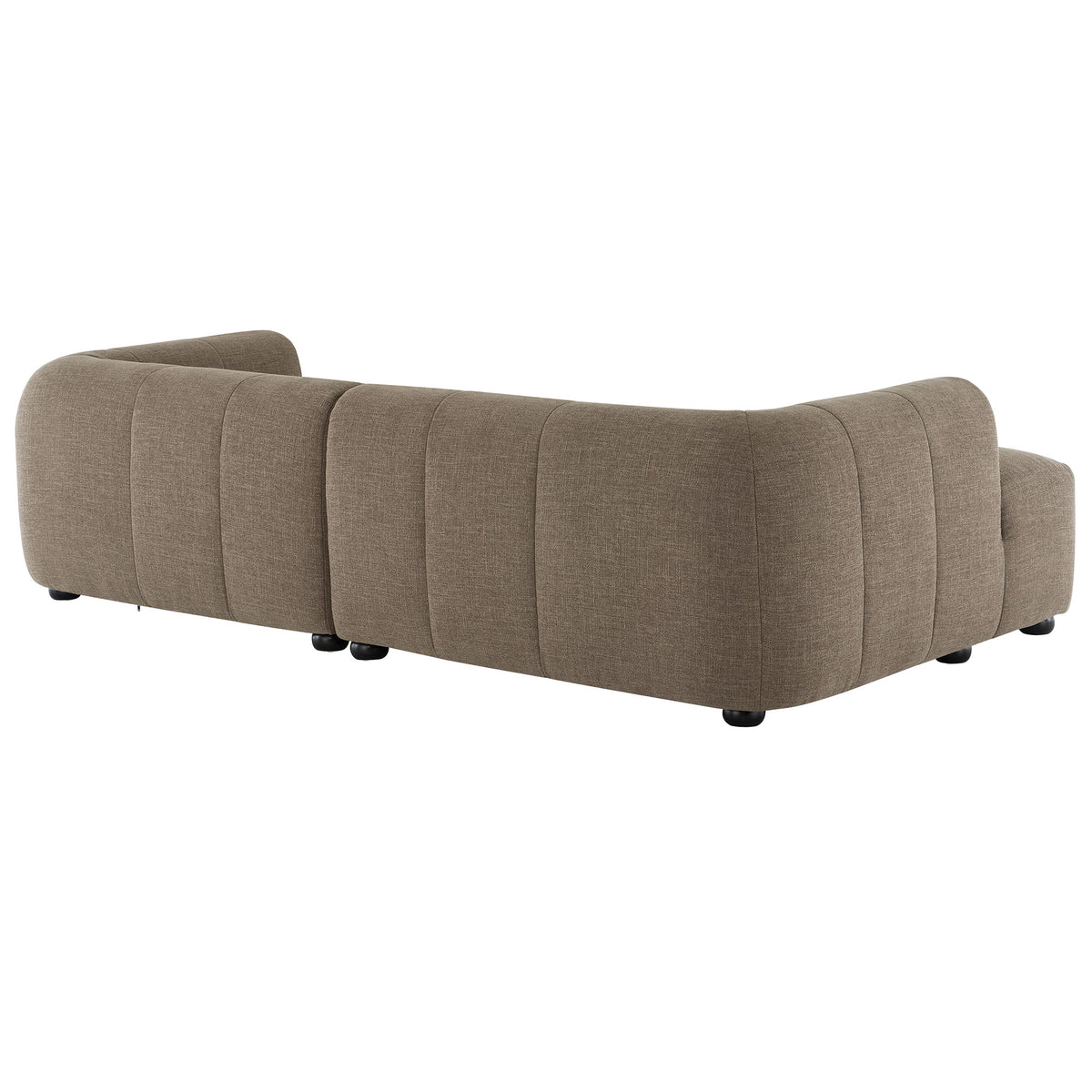 Liana Left-Facing Upholstered Fabric Modular Sofa with Chaise, Mocha