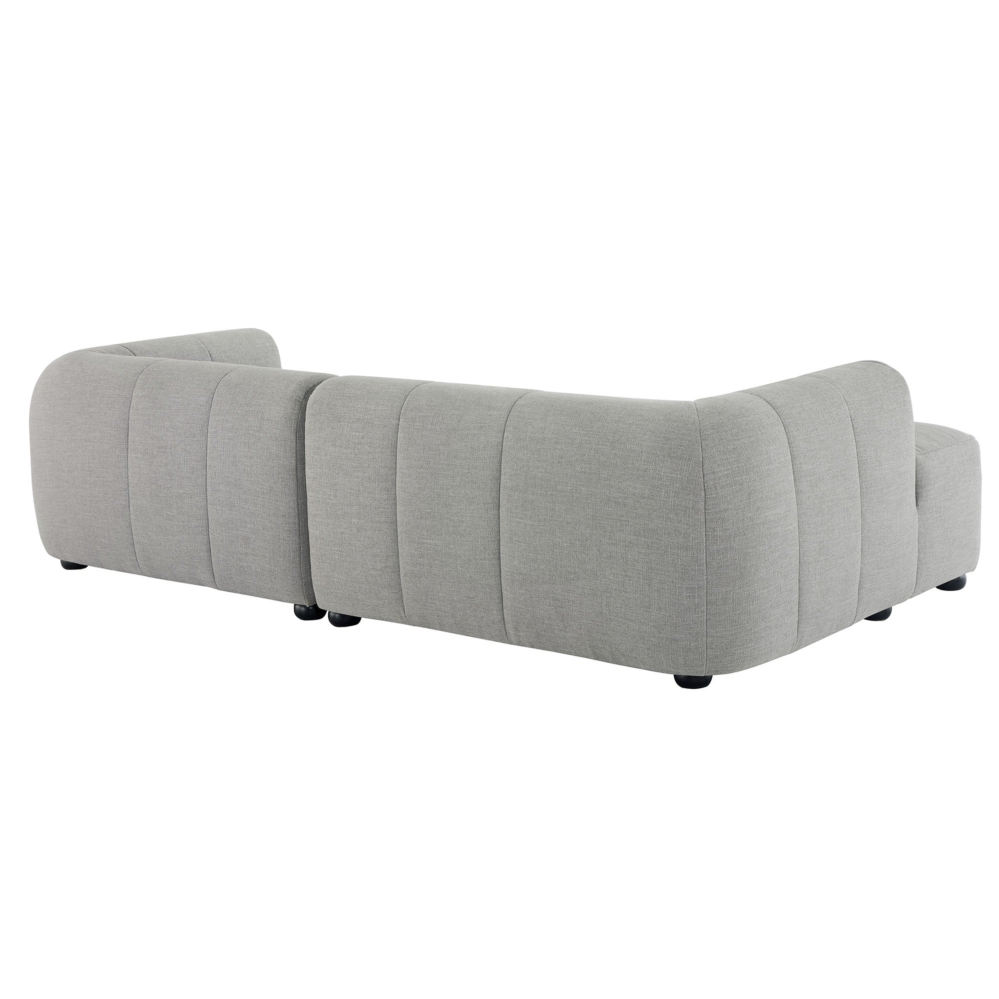 Liana Left-Facing Upholstered Fabric Modular Sofa with Chaise, Pewter