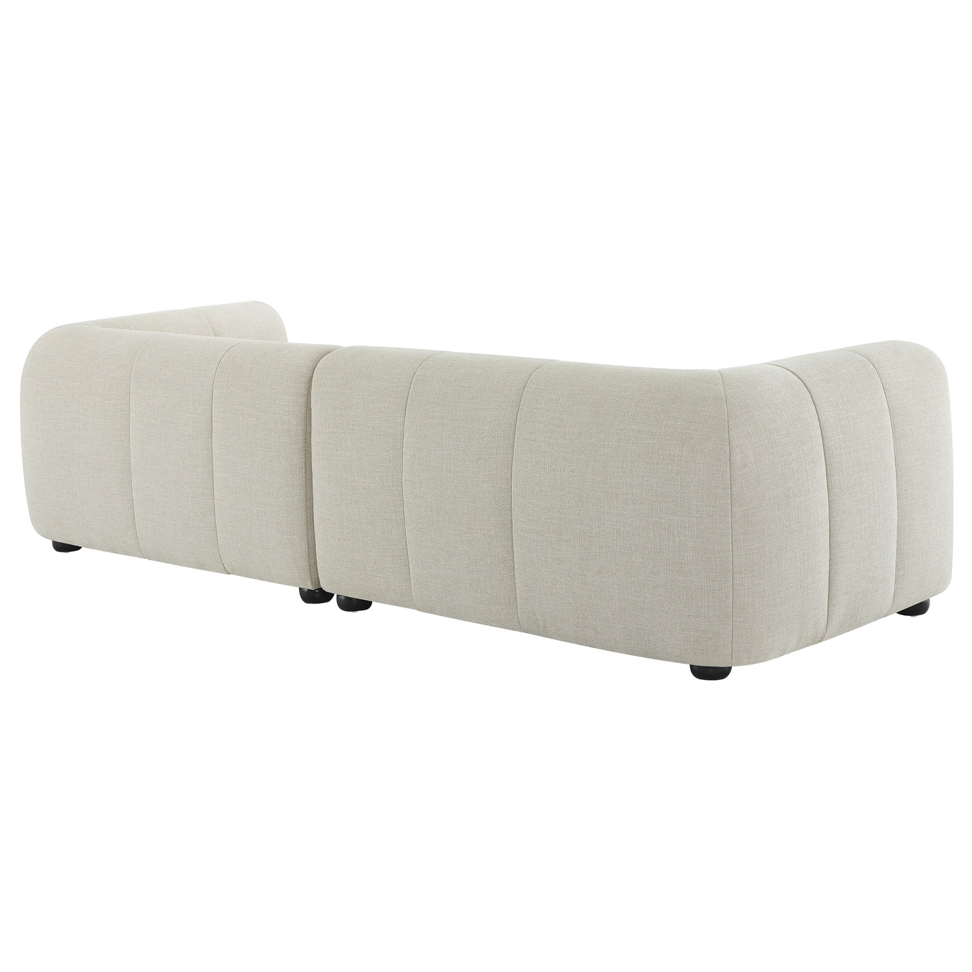 Liana Right-Facing Upholstered Fabric Modular Sofa with Chaise, Linen