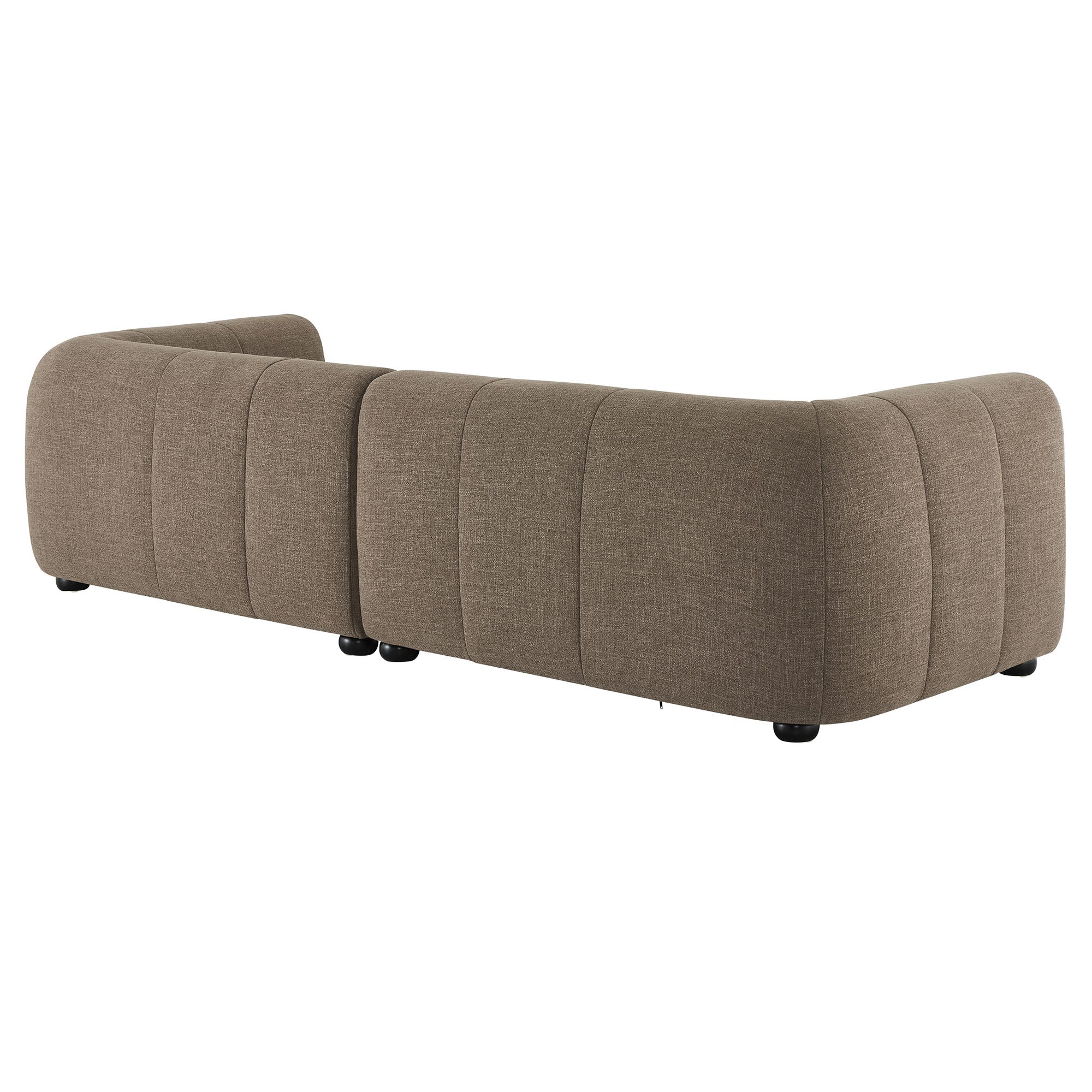 Liana Right-Facing Upholstered Fabric Modular Sofa with Chaise, Mocha