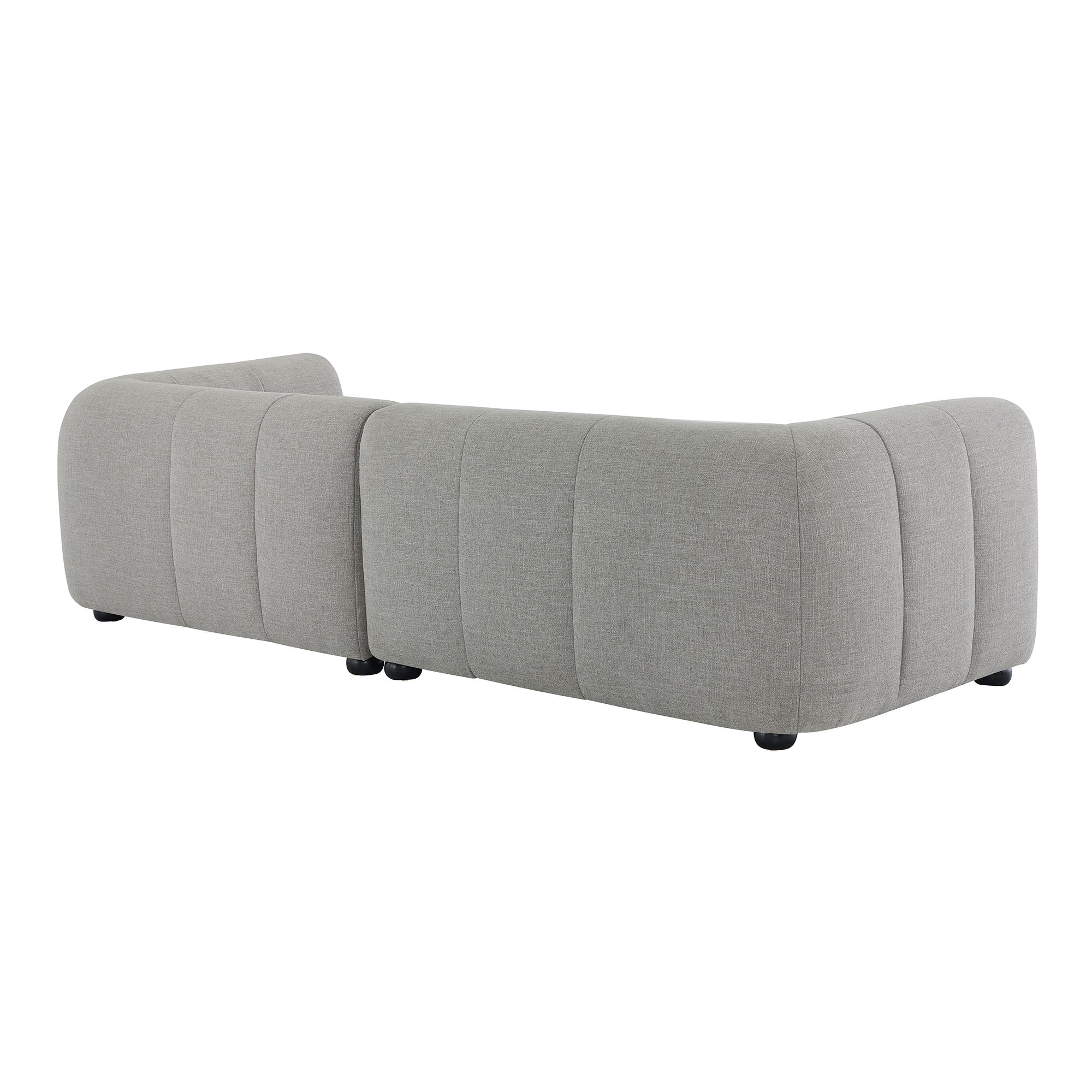 Liana Right-Facing Upholstered Fabric Modular Sofa with Chaise, Pewter