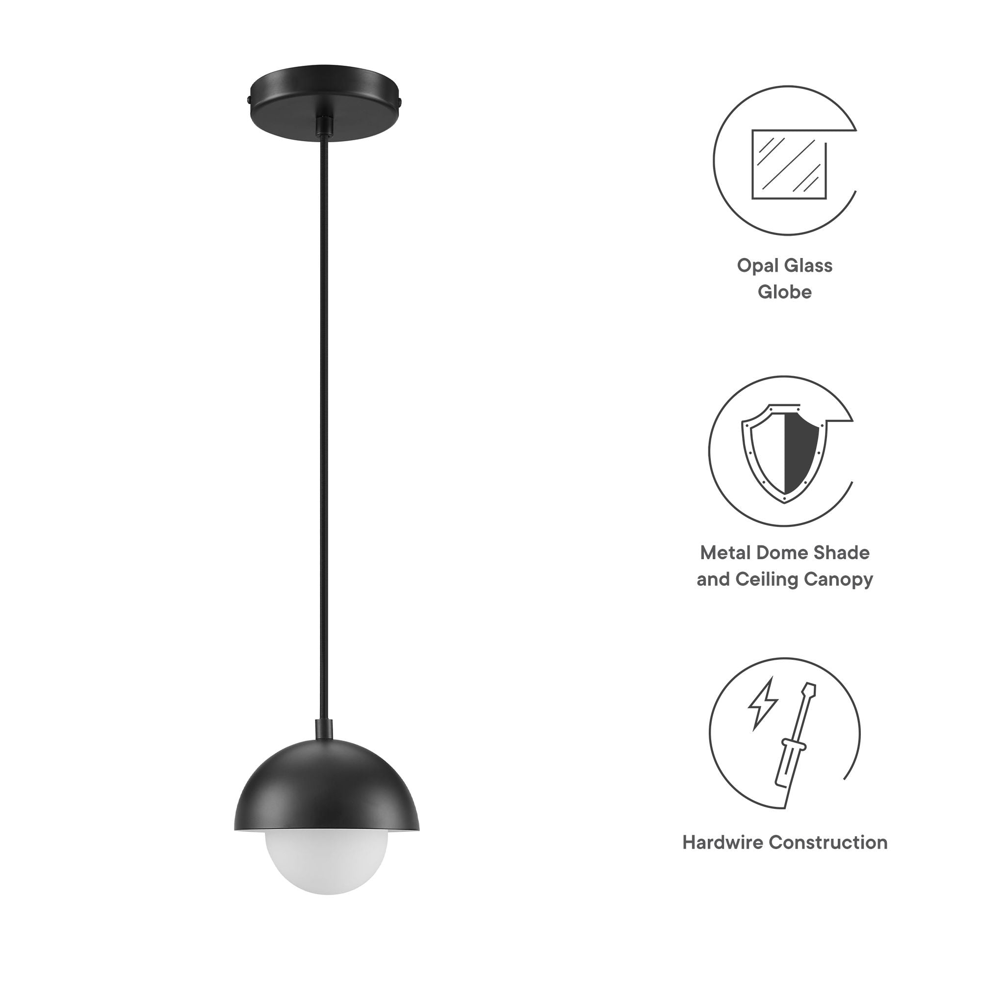 Eclipse Globe Pendant Light, Black
