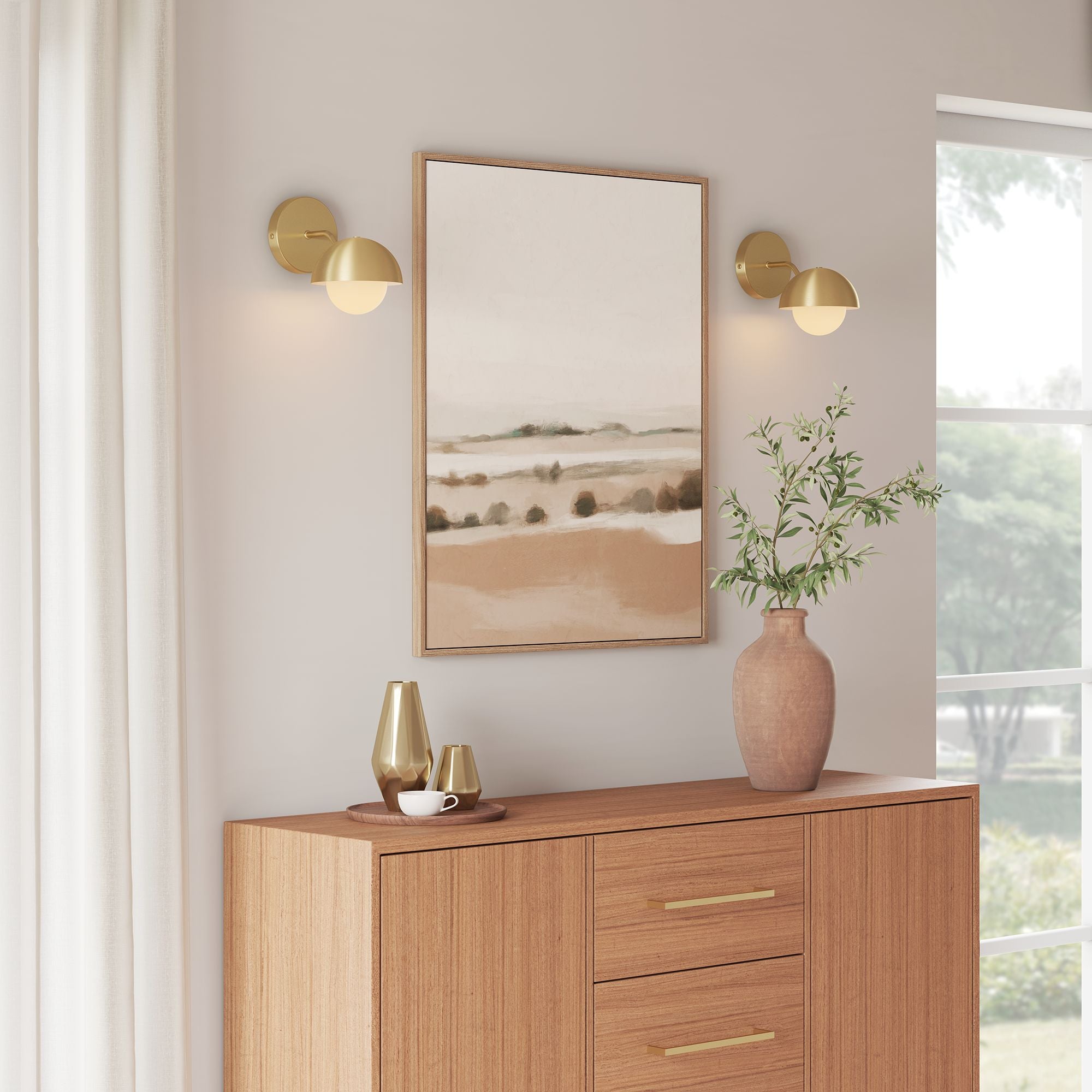Eclipse Globe Wall Sconce, Brass