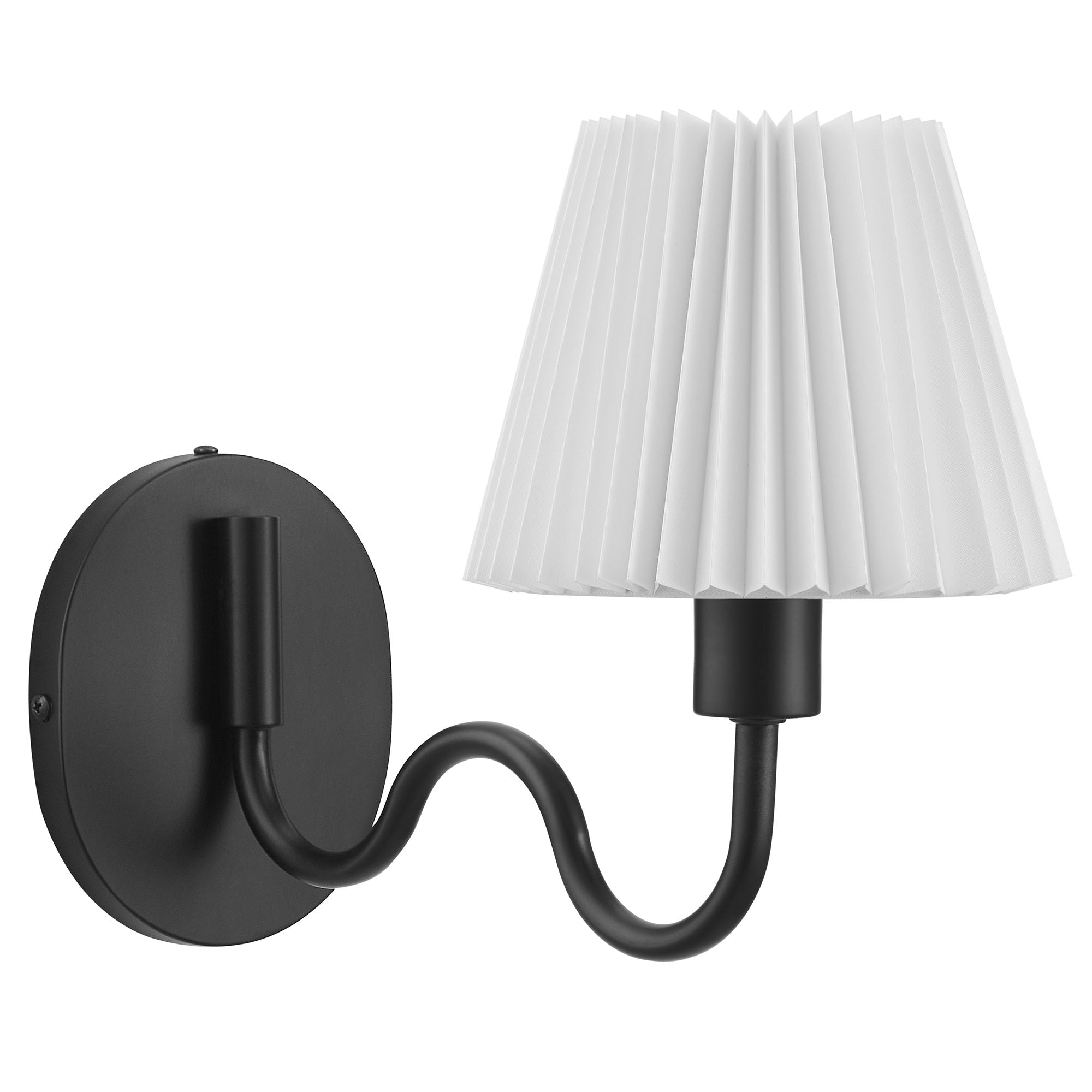 Wave Squiggle Arm Wall Sconce, Black