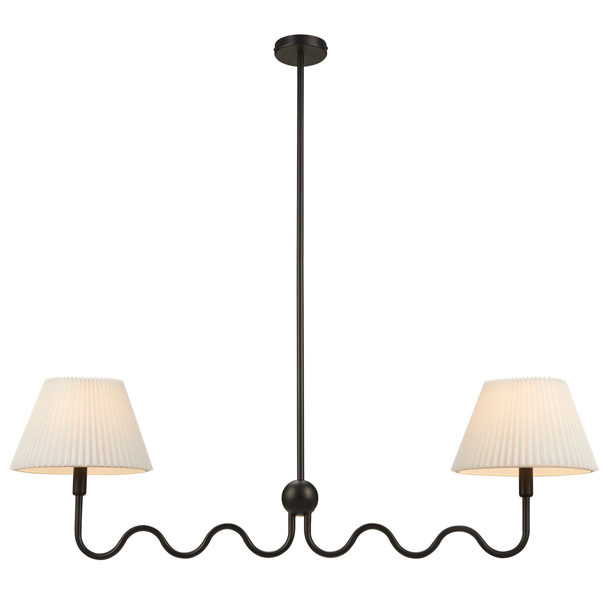 Wave Squiggle 2-Arm Pendant Light, Black