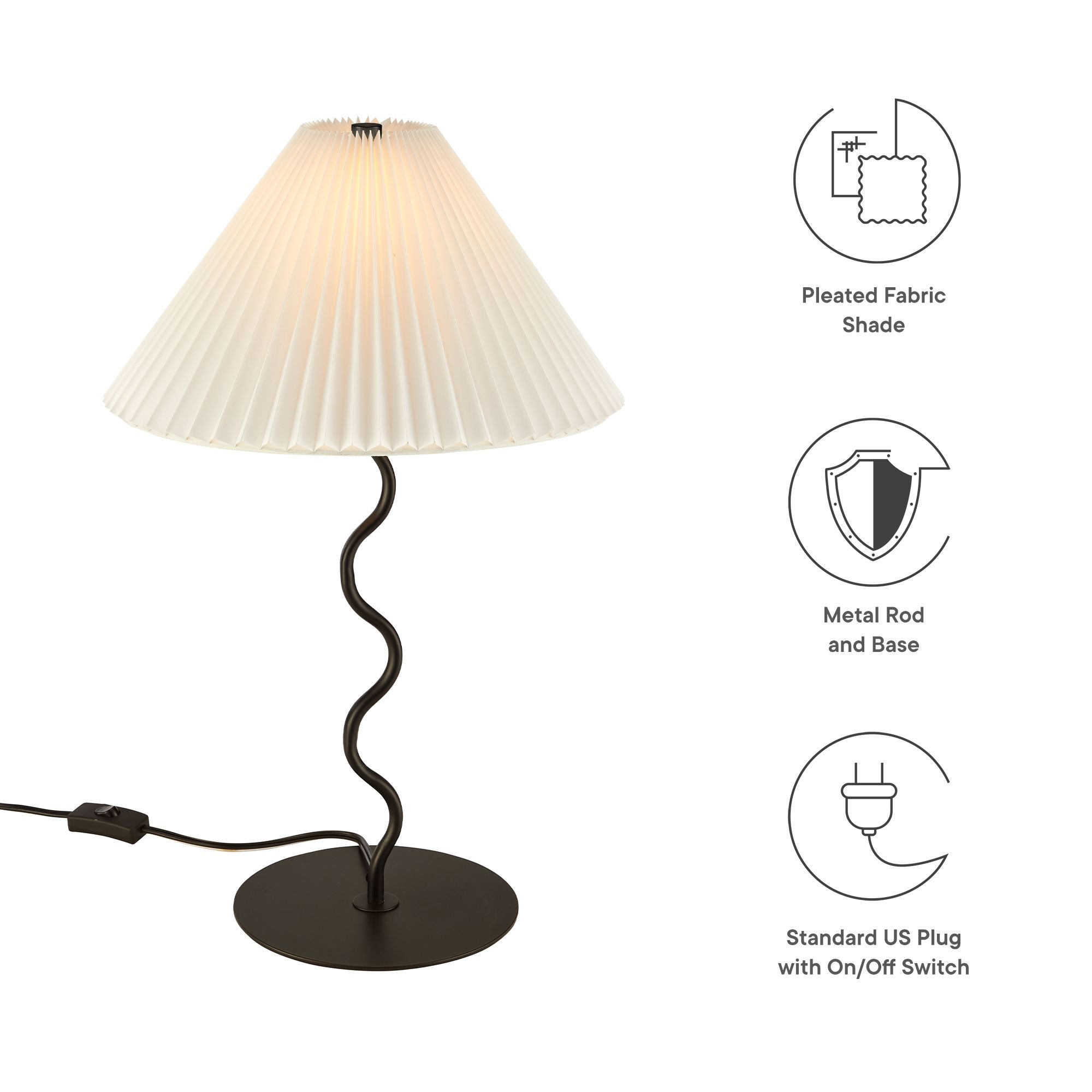 Wave Squiggle Table Lamp, Black