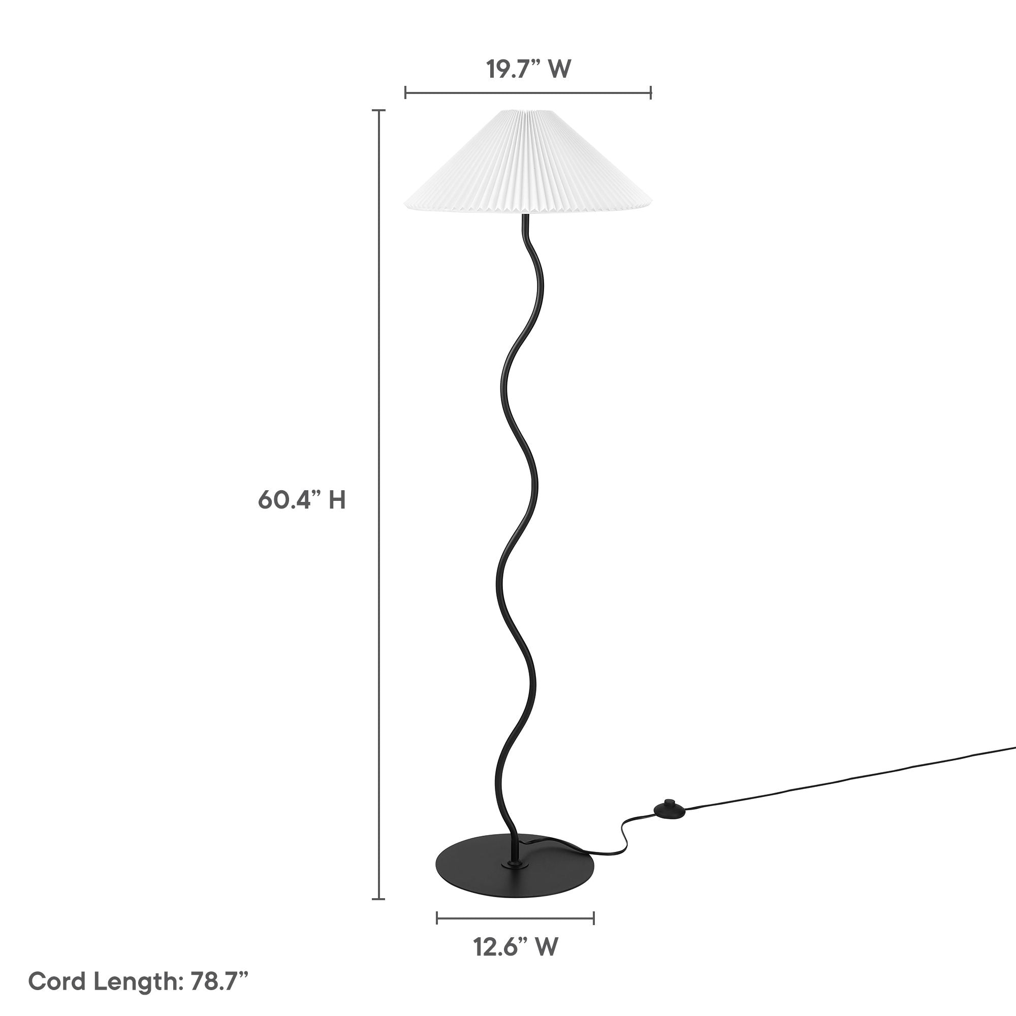 Wave Squiggle Floor Lamp, Black