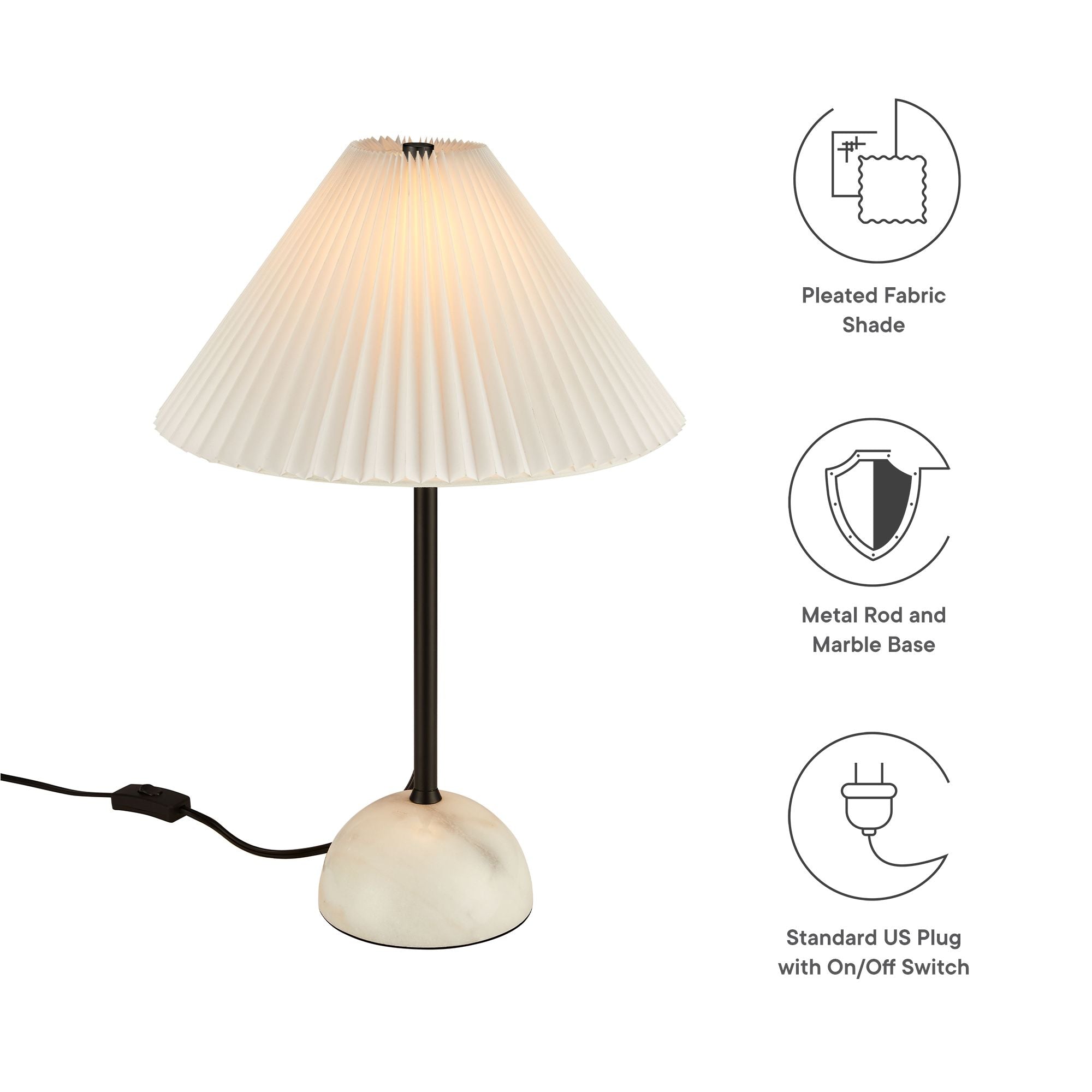 Illusion Marble Dome Table Lamp, Black