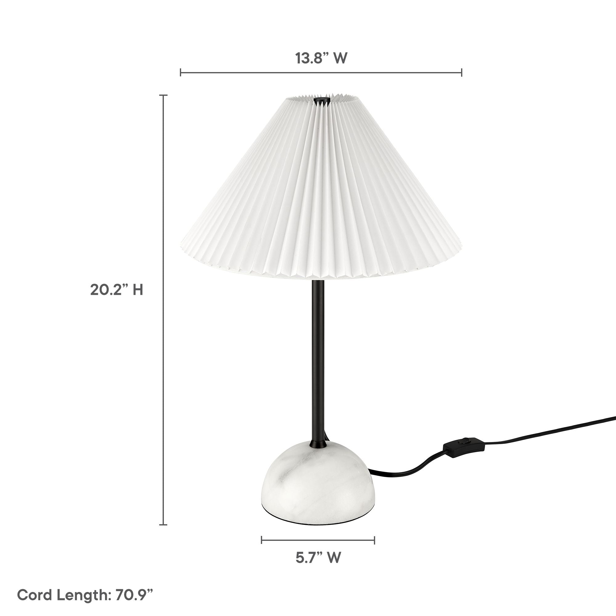 Illusion Marble Dome Table Lamp, Black