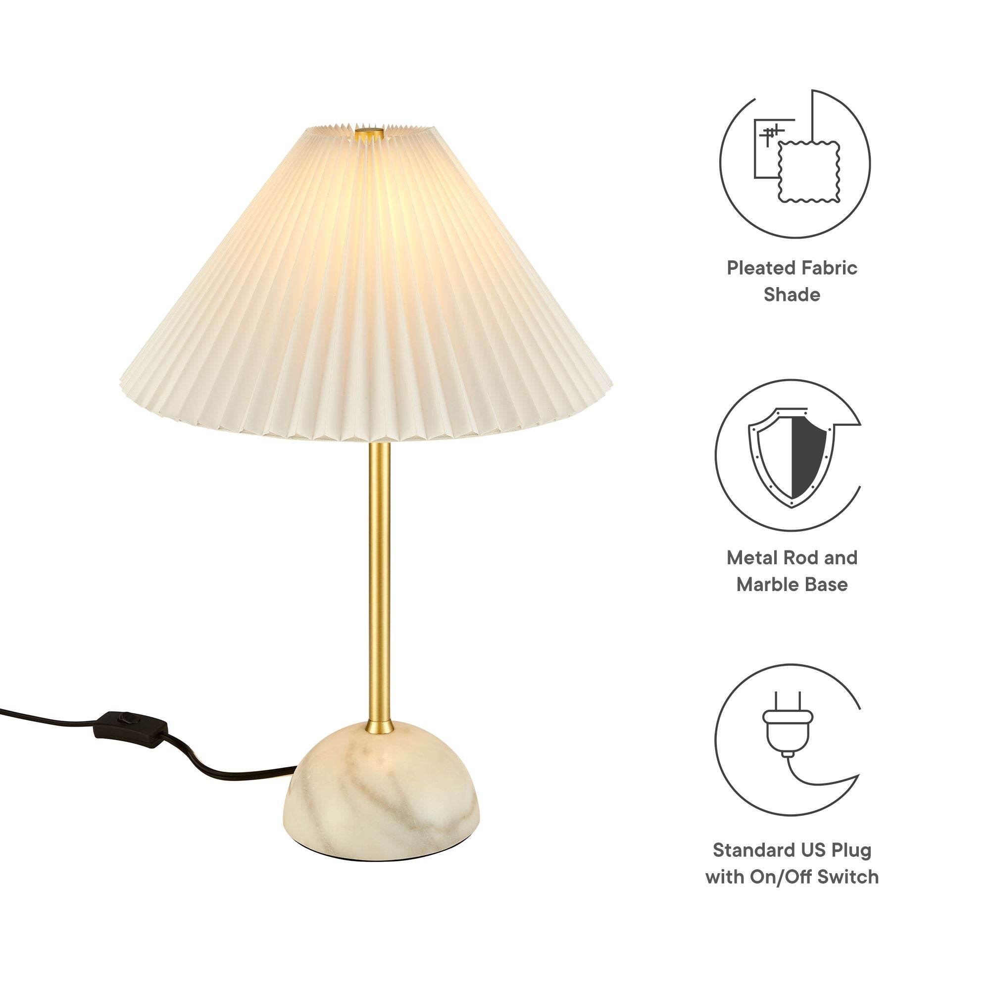 Illusion Marble Dome Table Lamp, Brass