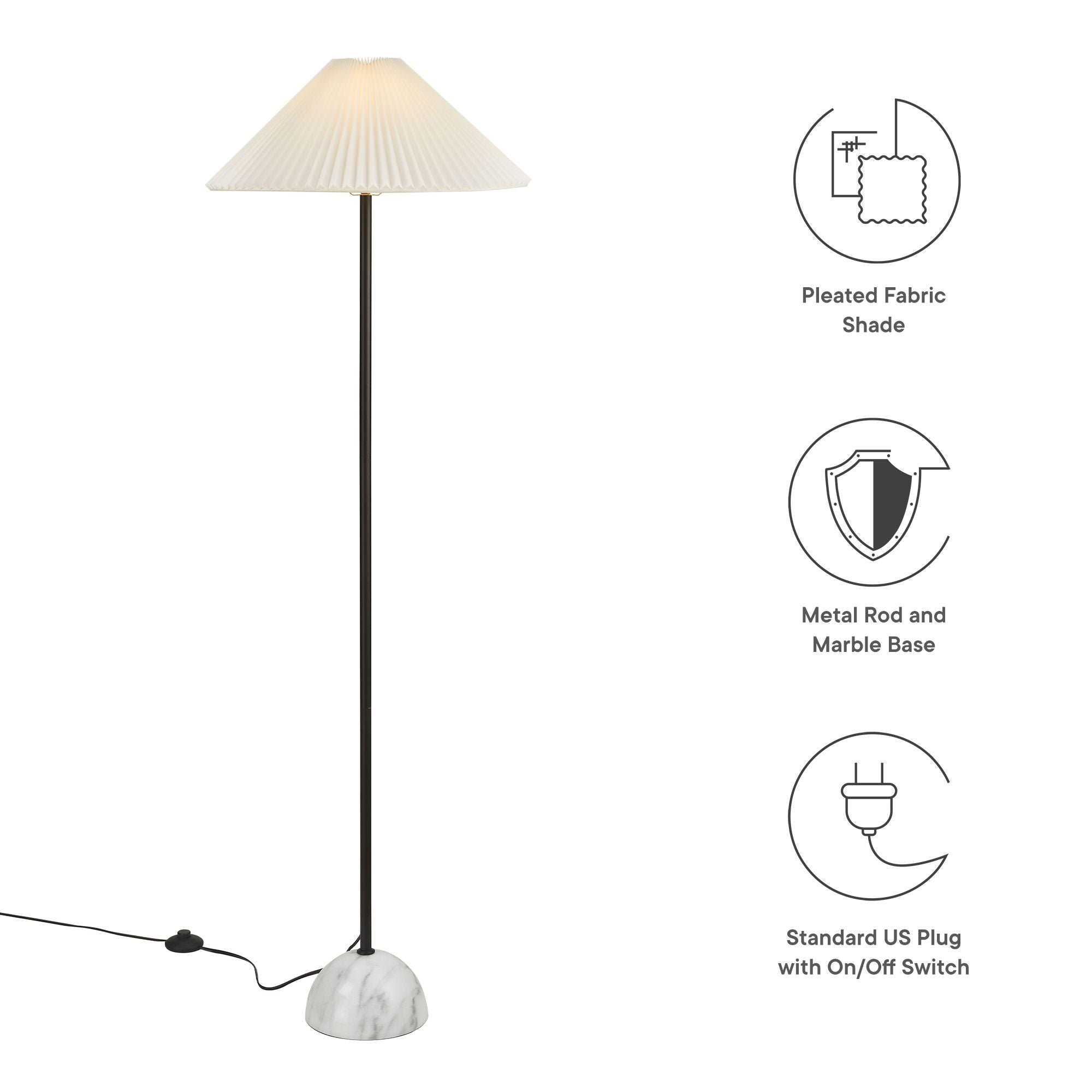 Illusion Marble Dome Floor Lamp, Black